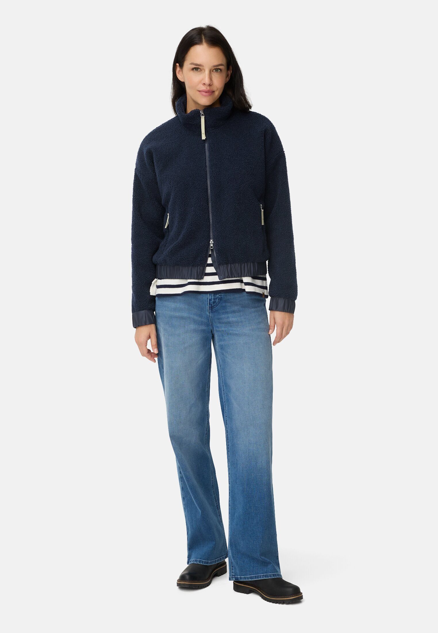 camel active Blouson mit Stehkragen und 2-Wege-Reißverschluss Langarm Markenlabel