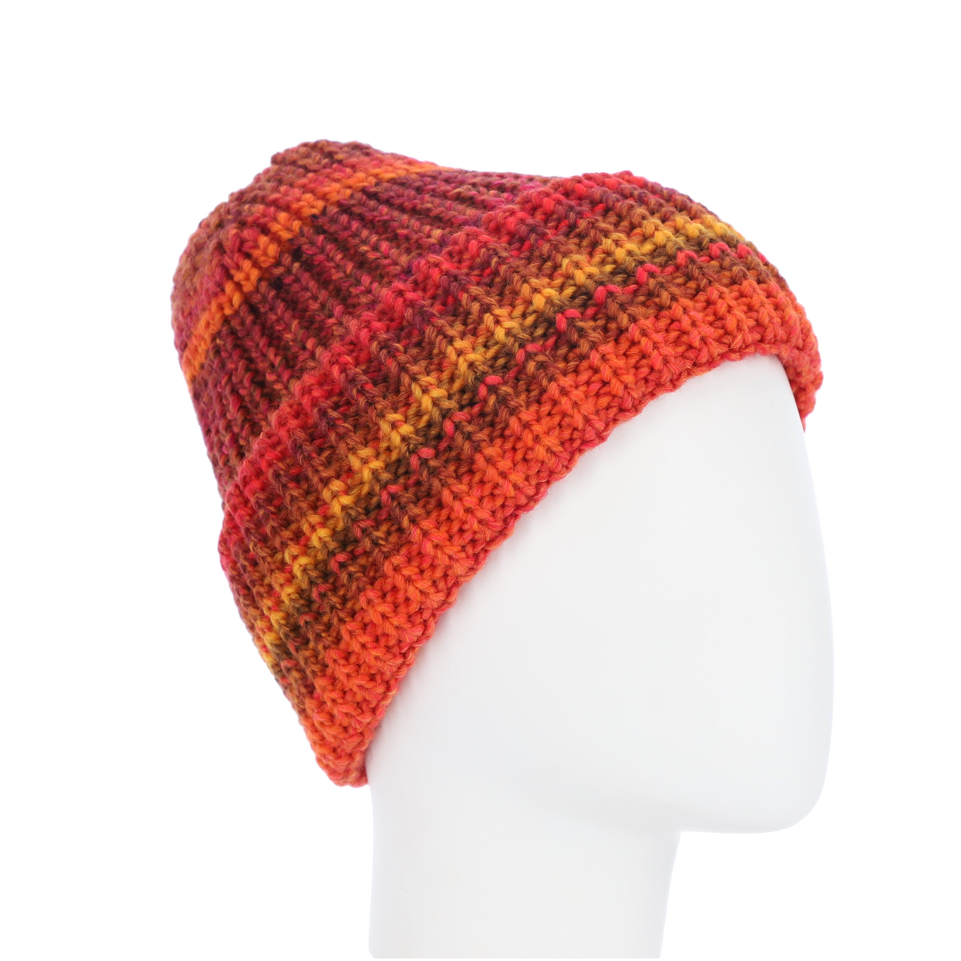 halsüberkopf Accessoires Strickmütze Umschlagmütze mit Farbverlauf günstig online kaufen