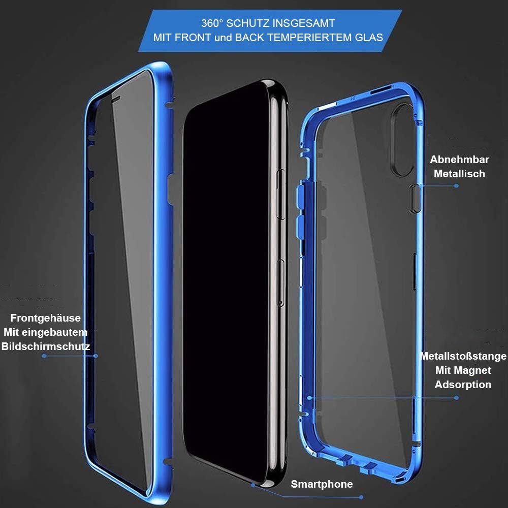 magnetischer Huawei Für P30 Adsorption Lite Blau Etui MOUTEN mit All-in-One-Handyhülle