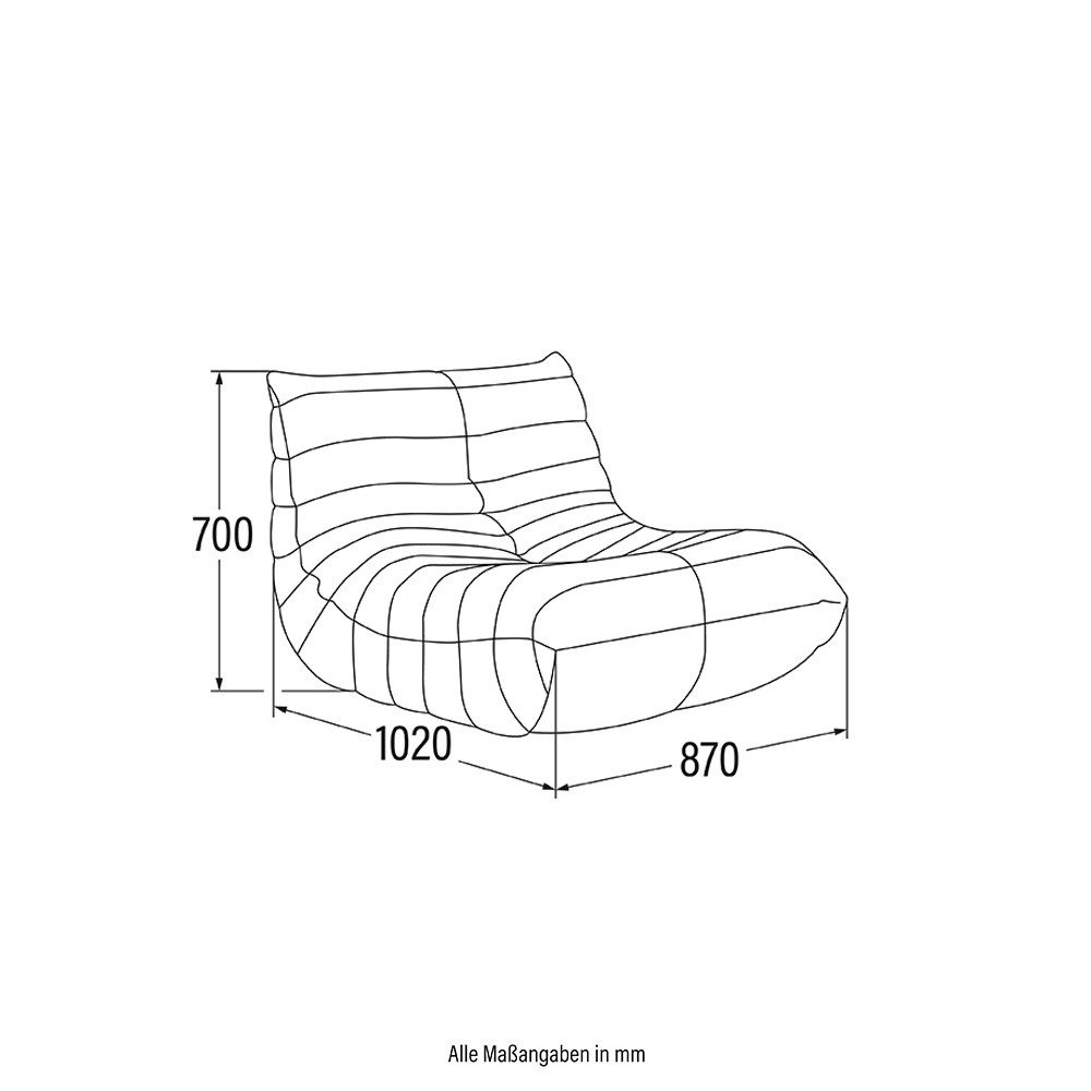 HOME DELUXE Relaxsessel CHILL - 102 x 87 x 70 cm (1-St), Sofa, Sessel, Sitzsack