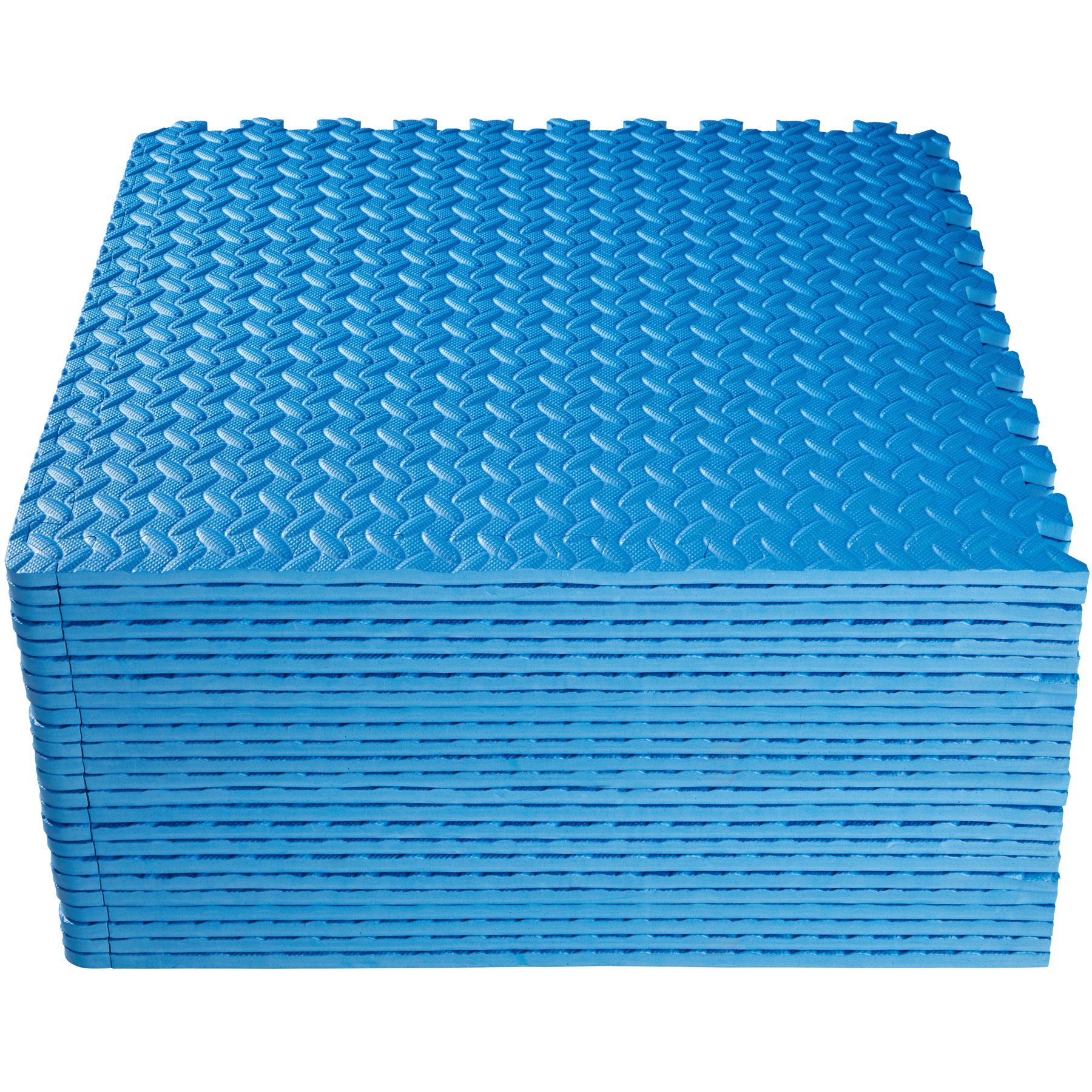 Bodenschutzmatte 48 Randstücken Set mit Bodenschutzmatte 24er tectake 24-tlg., blau