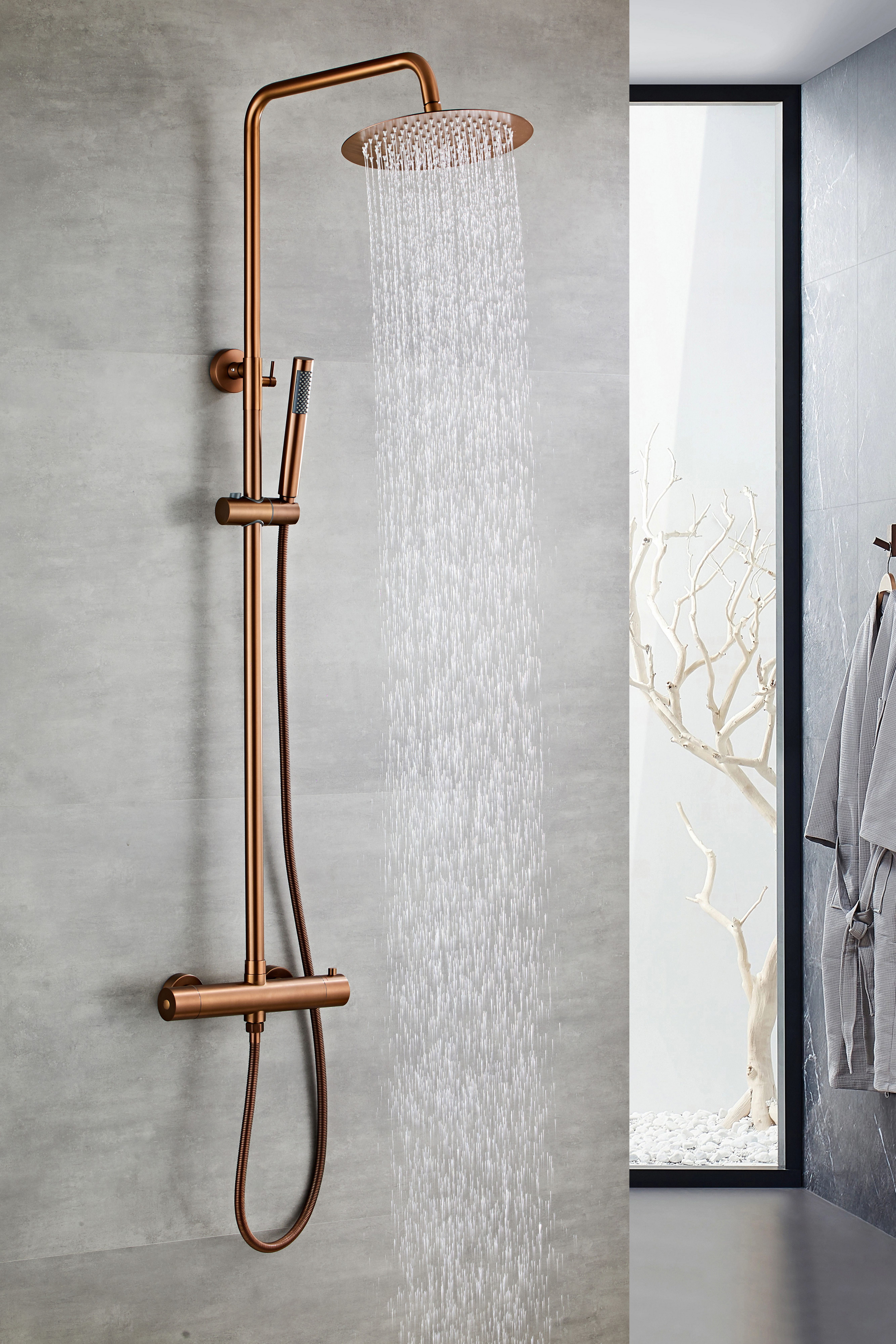 Øresund Duschsystem Sanddorn, Höhe 135 cm, 1 Strahlart(en), Set, Überkopfbrause, Regendusche Wellnessdusche in verschiedenen Farben