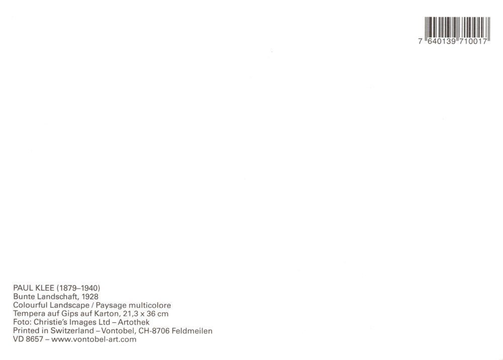 Postkarte Kunstkarte "Bunte Paul Landschaft" Klee