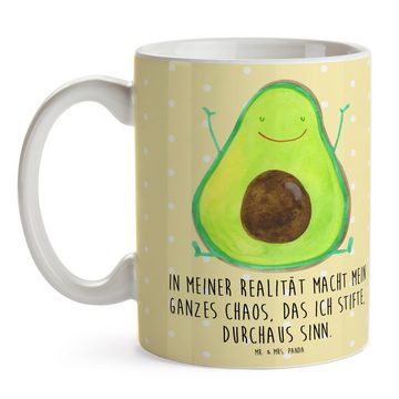 Mr. & Mrs. Panda Tasse Avocado Happy - Gelb Pastell - Geschenk, Kaffeebecher, Becher, Teetas, Keramik