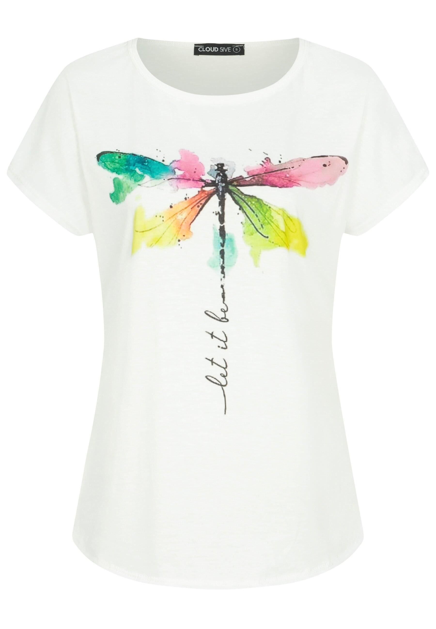 CLOUD 5IVE T-Shirt CLOUD 5IVE Cloud5ive Damen Viskose T-Shirt mit Libellen günstig online kaufen