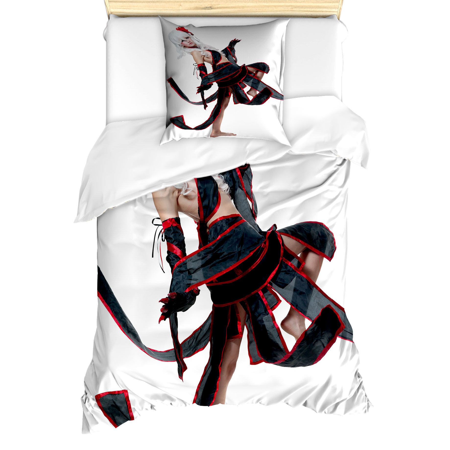 Abakuhaus Bettwäsche Milbensicher Allergiker geeignet mit Kissenbezug, Microfaser, Anime Krieger Art-Mädchen