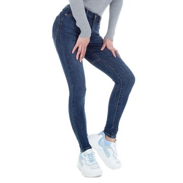 Ital-Design Skinny-fit-Jeans Damen Elegant Stretch Skinny Jeans in Blau