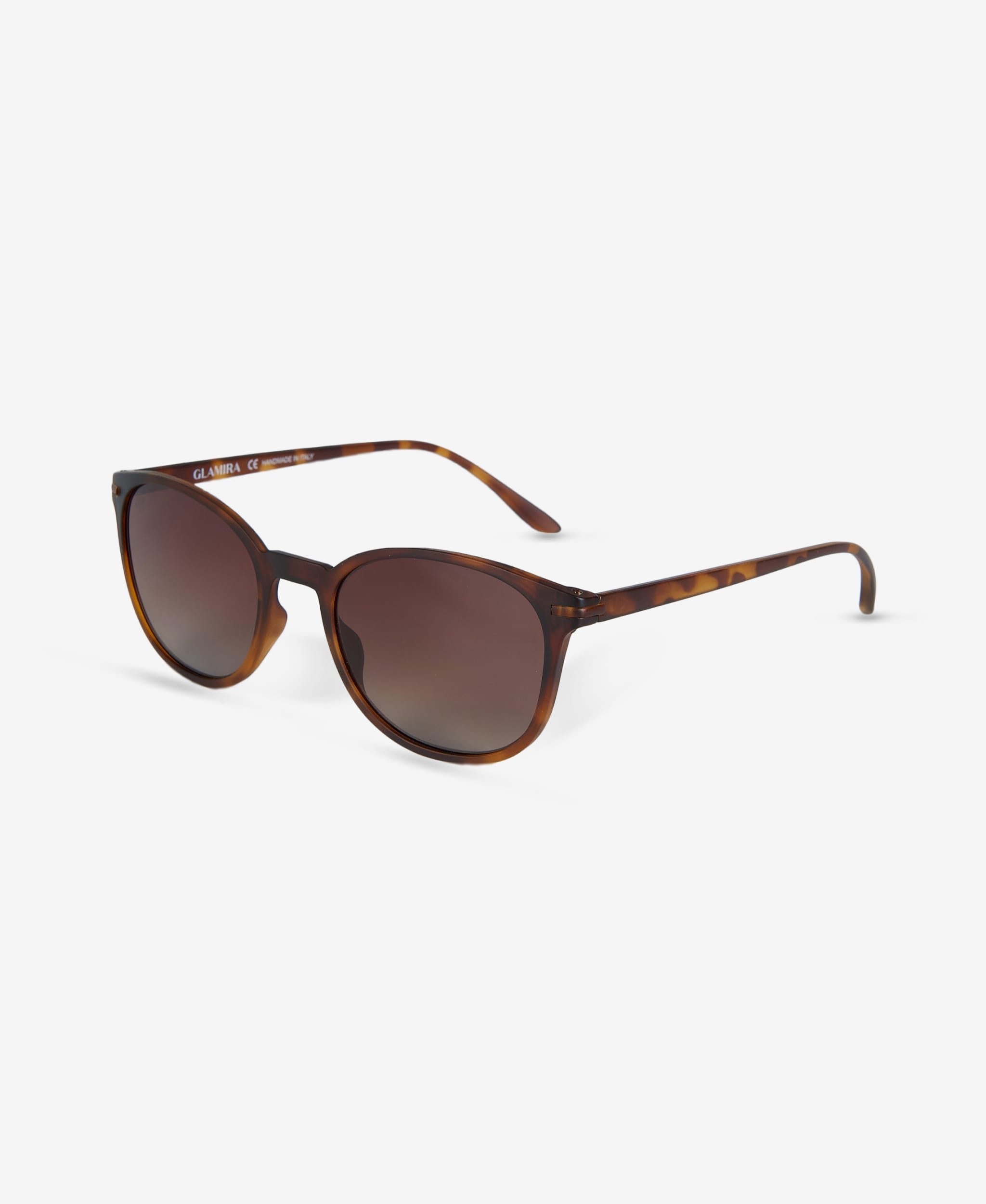 GLAMIRA Sonnenbrille Matte Runde Unisex-Sonnenbrille in Schildpatt-Optik (1-St) mit polarisierten Linsen