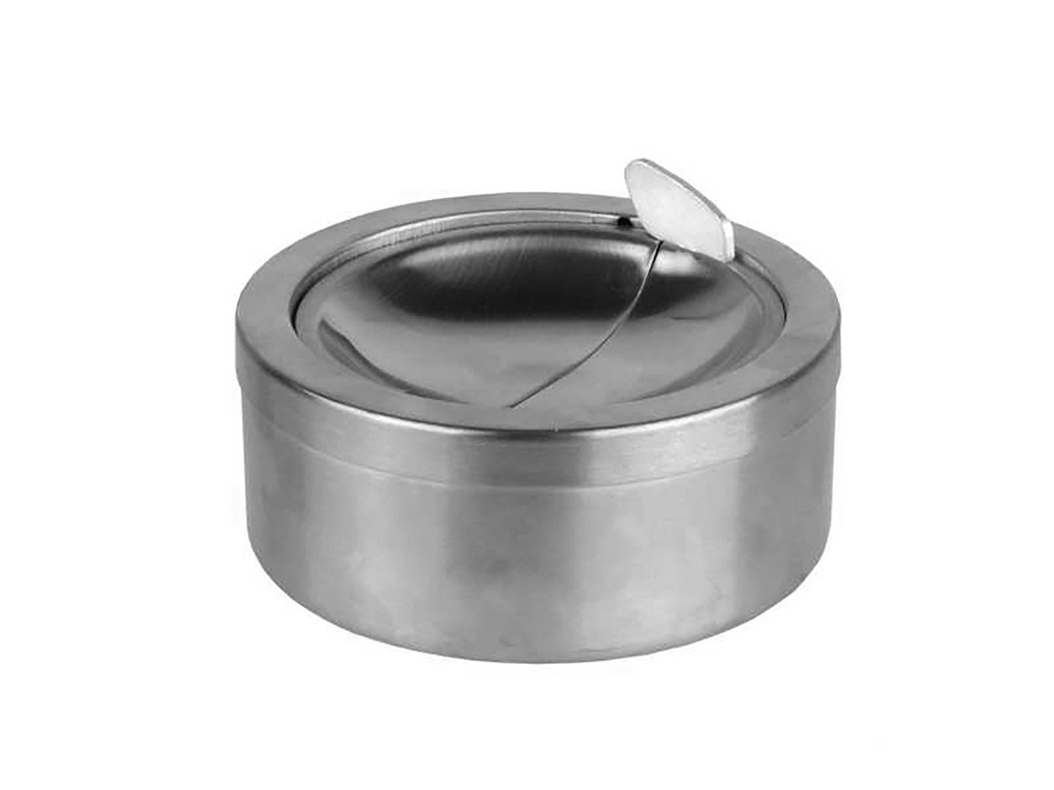 HIT Trading Aschenbecher FOGGY, Ø 11 cm, Edelstahl, mit Klappen
