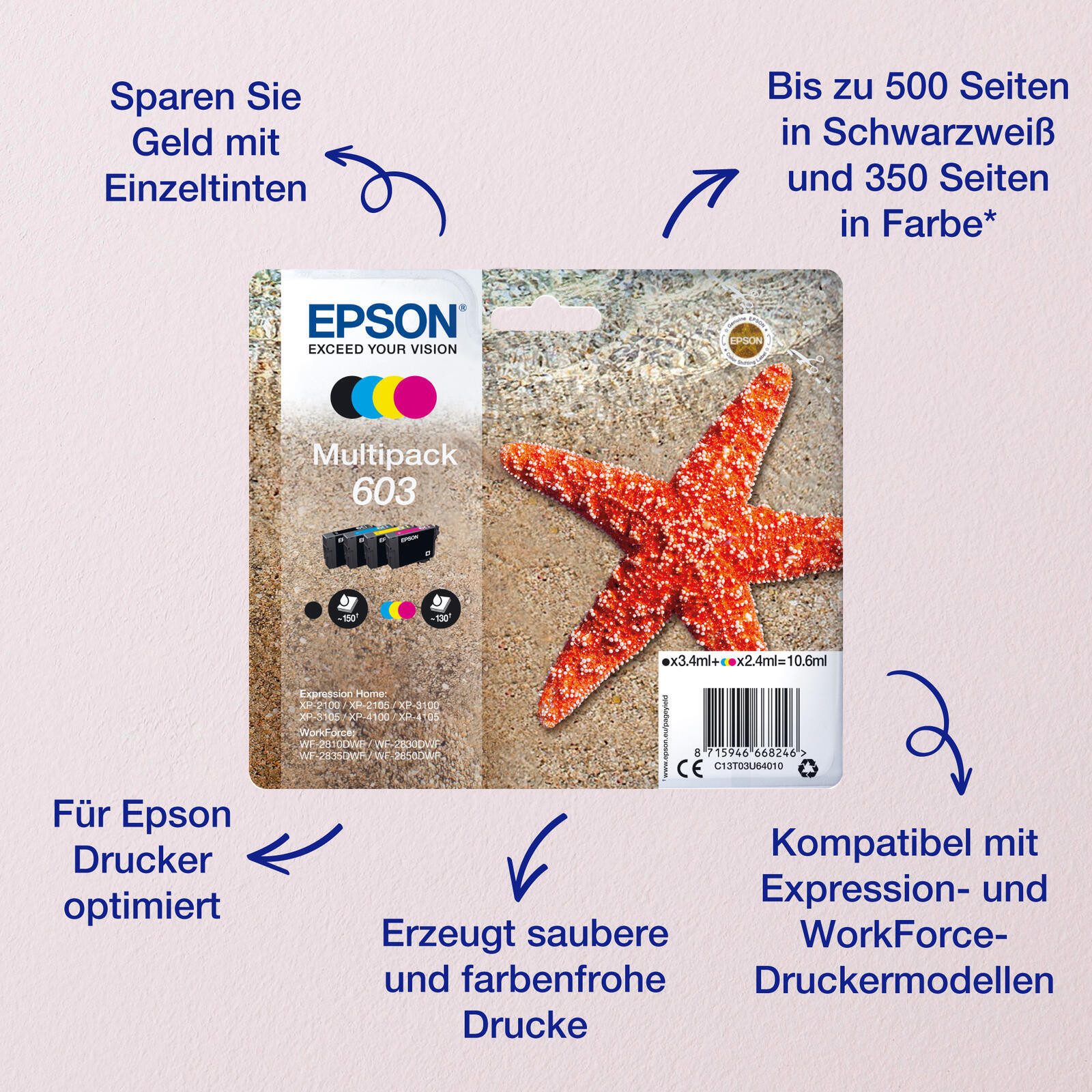Epson 603XL Druckerpatronen 4er Multipack Tintenpatrone