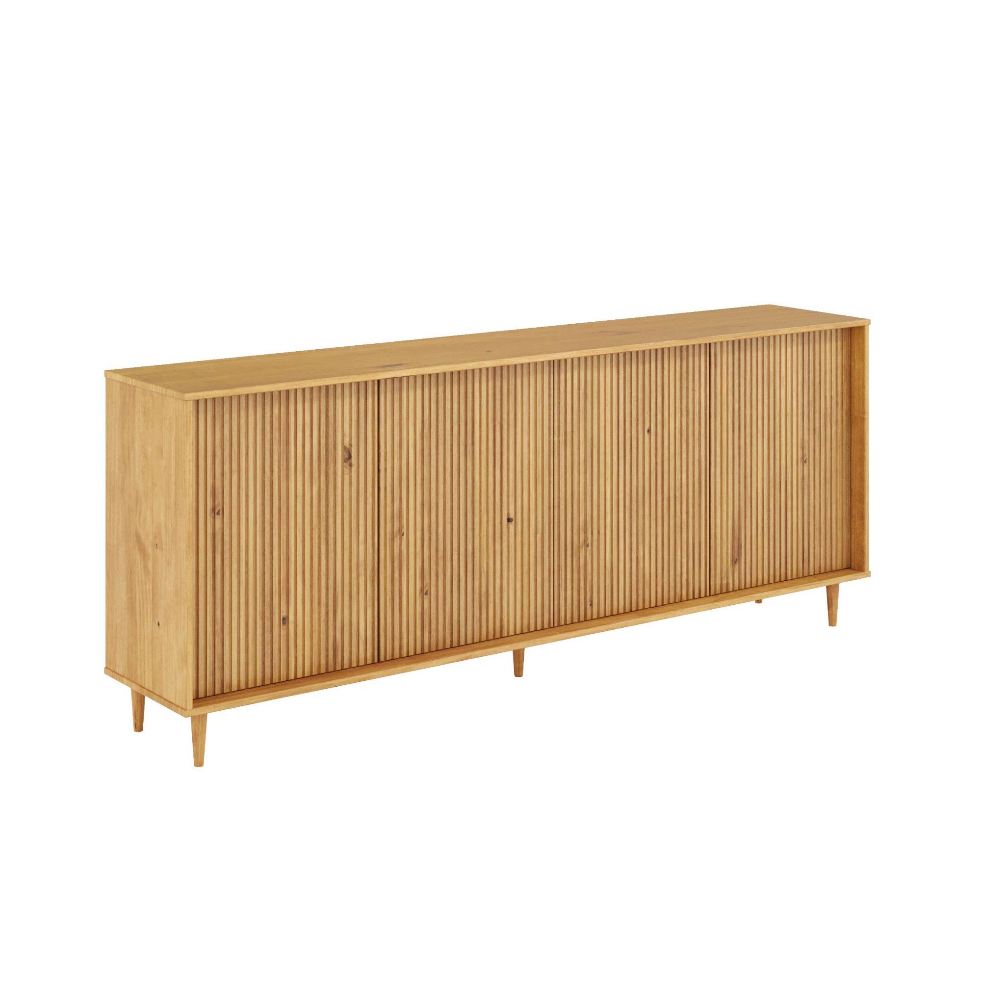 OTTO home Sideboard Malmedy Front mit gefrästen Rillen, Kommode aus massivem Kiefernholz, Push-to-open, FSC, Breite 200 cm