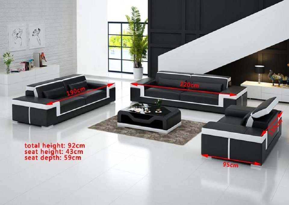 Design Sofa, Sofa Polster Sitz Garnitur Made Sitzer JVmoebel 3 in Europe Couch