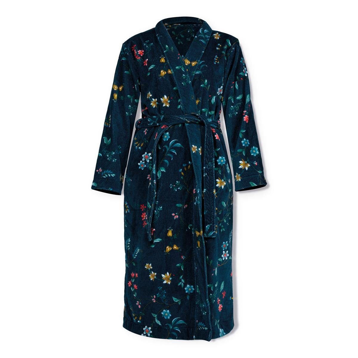 terry Bademantel Herren Frottee Dunkelblau v, Blue PiP Fleurs Xxl 100% und Cotton, Dark Bademantel Studio Bathrobe Damen Morgenmantel Les