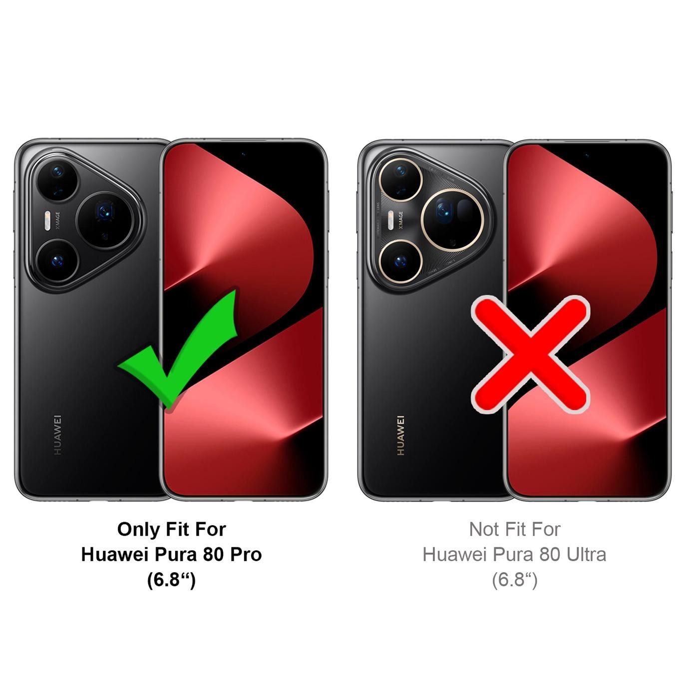 CoolGadget Handyhülle Book Case Handy Tasche für Huawei Pura 80 Pro 6,8 Zoll, Hülle Klapphülle Flip Cover für Pura 80 Pro Schutzhülle stoßfest – Bild 3 von 5