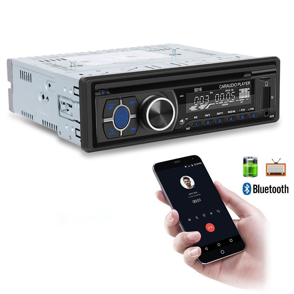 Hikity Autoradio mit CD/DVD Player Bluetooth USB,1Din mit FM AM MP3 SD AUX Autoradio