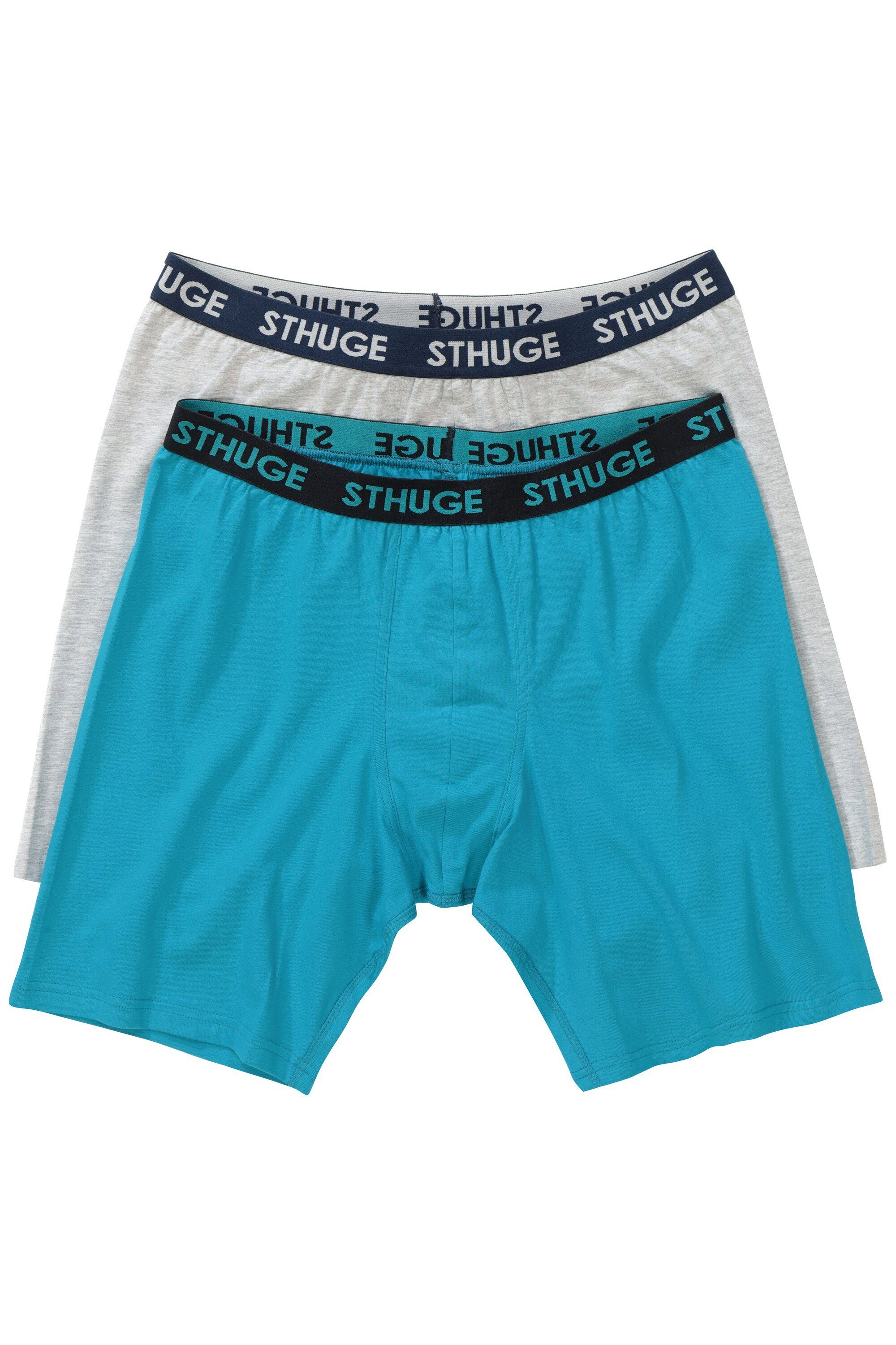 STHUGE Boxershorts STHUGE Longpant FLEXLASTIC® 2er Pack (2-St) türkis | Boxershorts