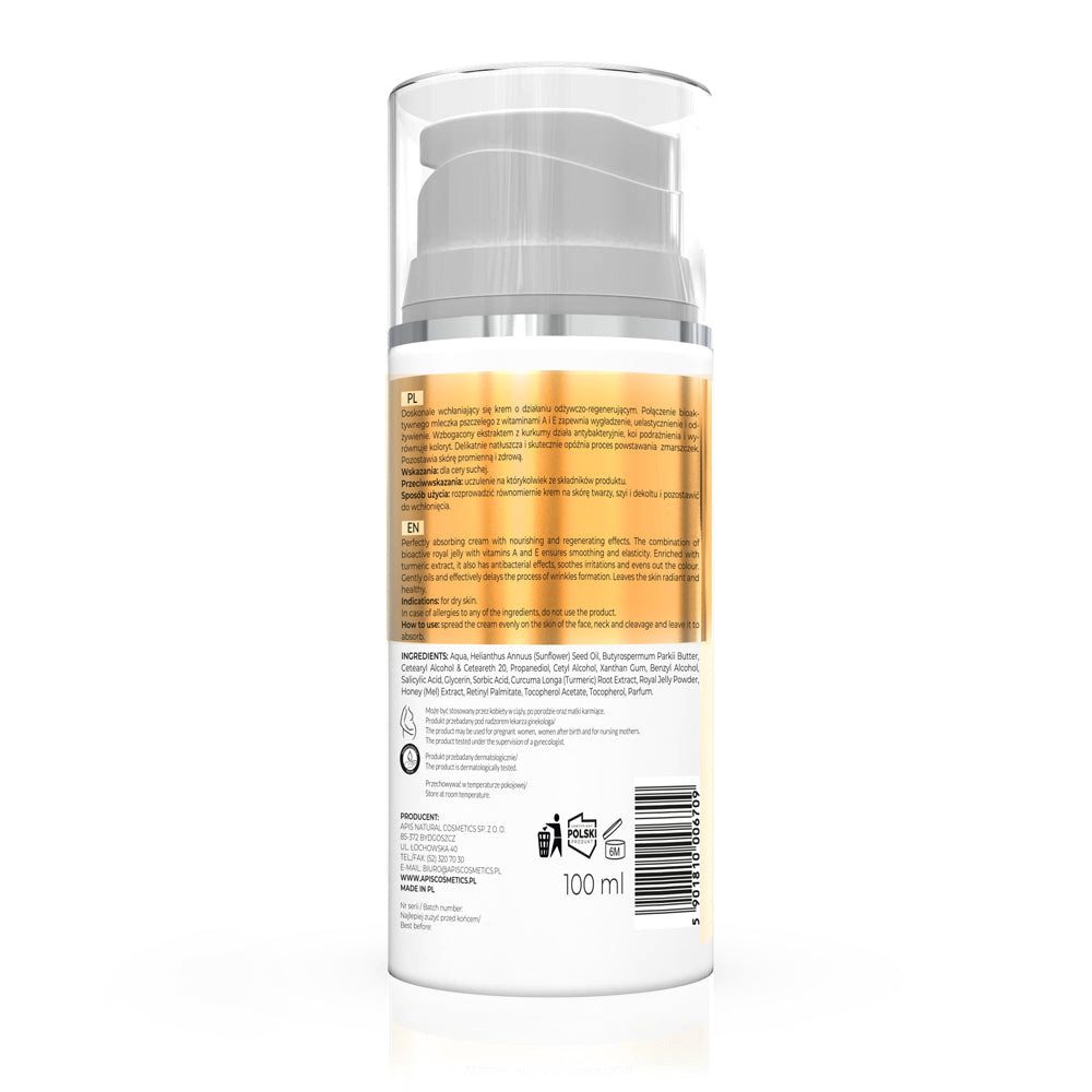 Apis Natural Cosmetics Anti-Aging-Creme APIS WEALTH OF HONEY, Regenerierende Creme mit Vitamin A, E, 100ml