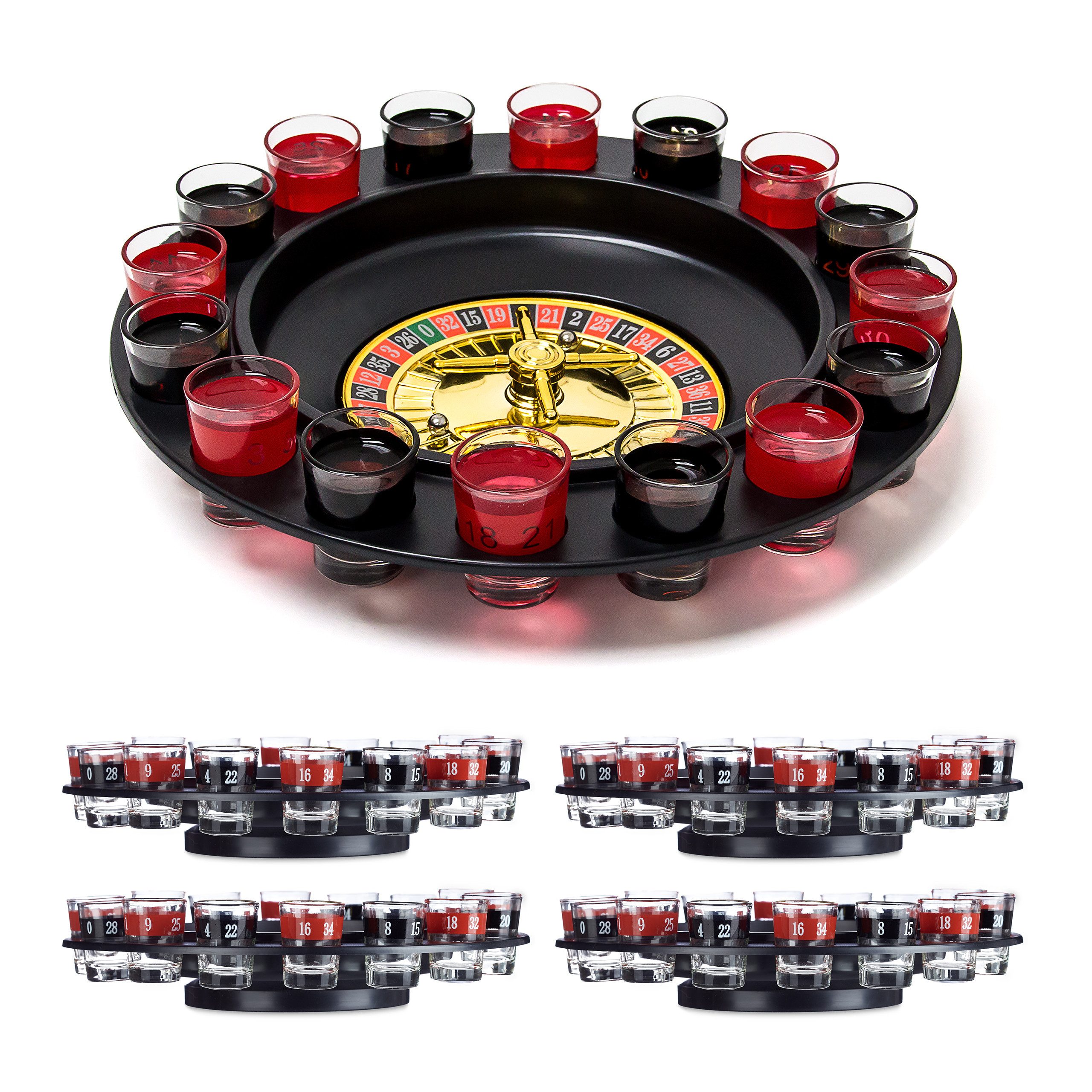 Gläser-Set 5 x Roulette Trinkspiel