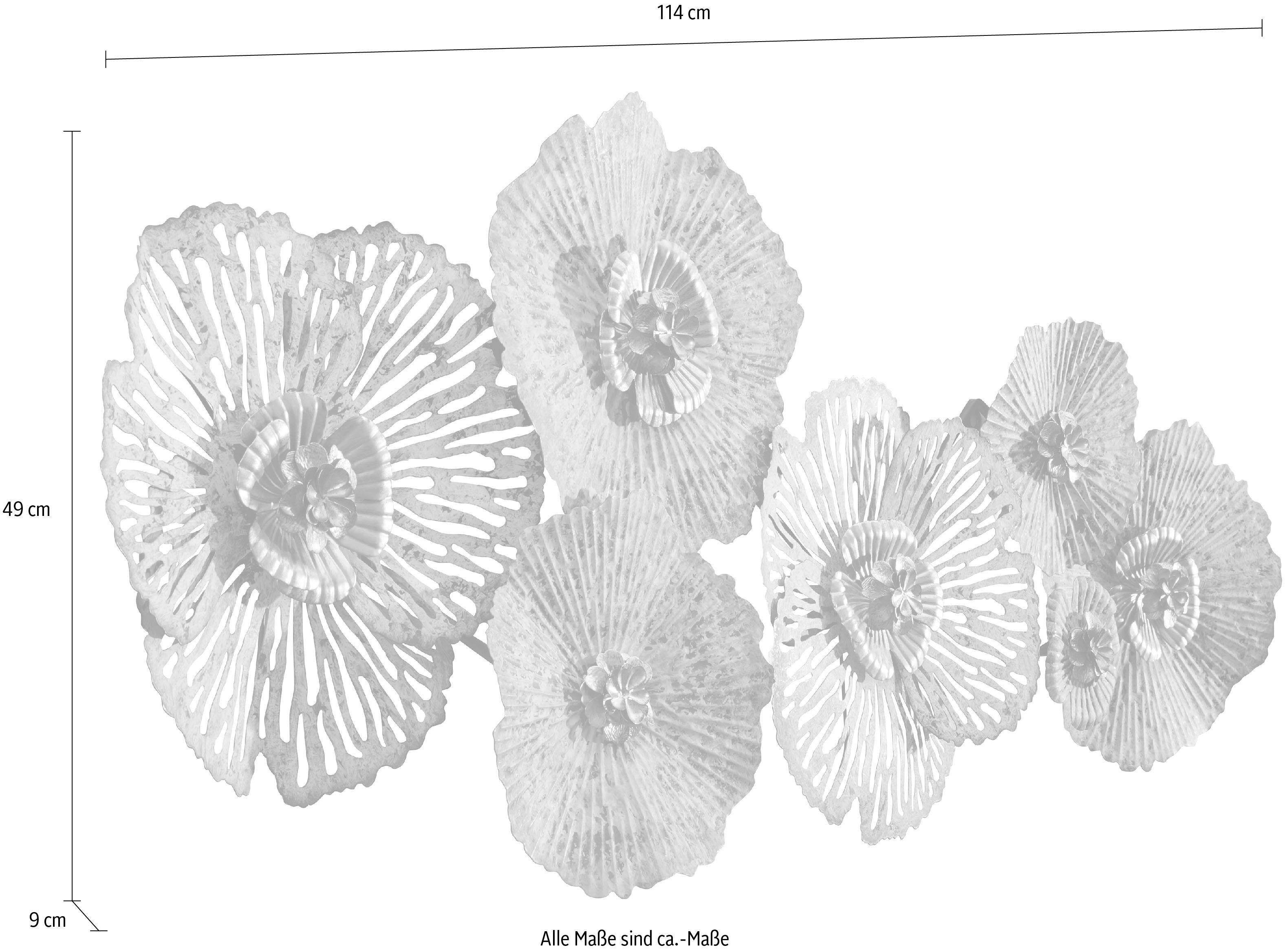 Home affaire Metall, Blüten bestehend Wanddekoobjekt aus Blüten, 7 Wanddeko, aus