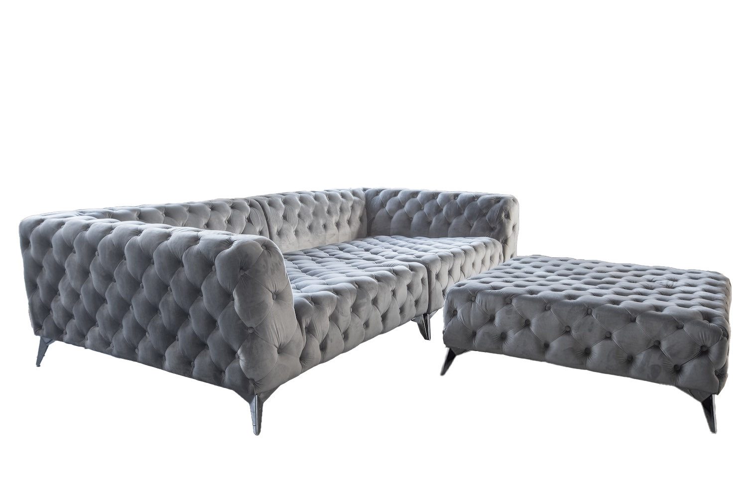 KAWOLA Big-Sofa NARLA, Couch Chesterfield Velvet, günstig online kaufen