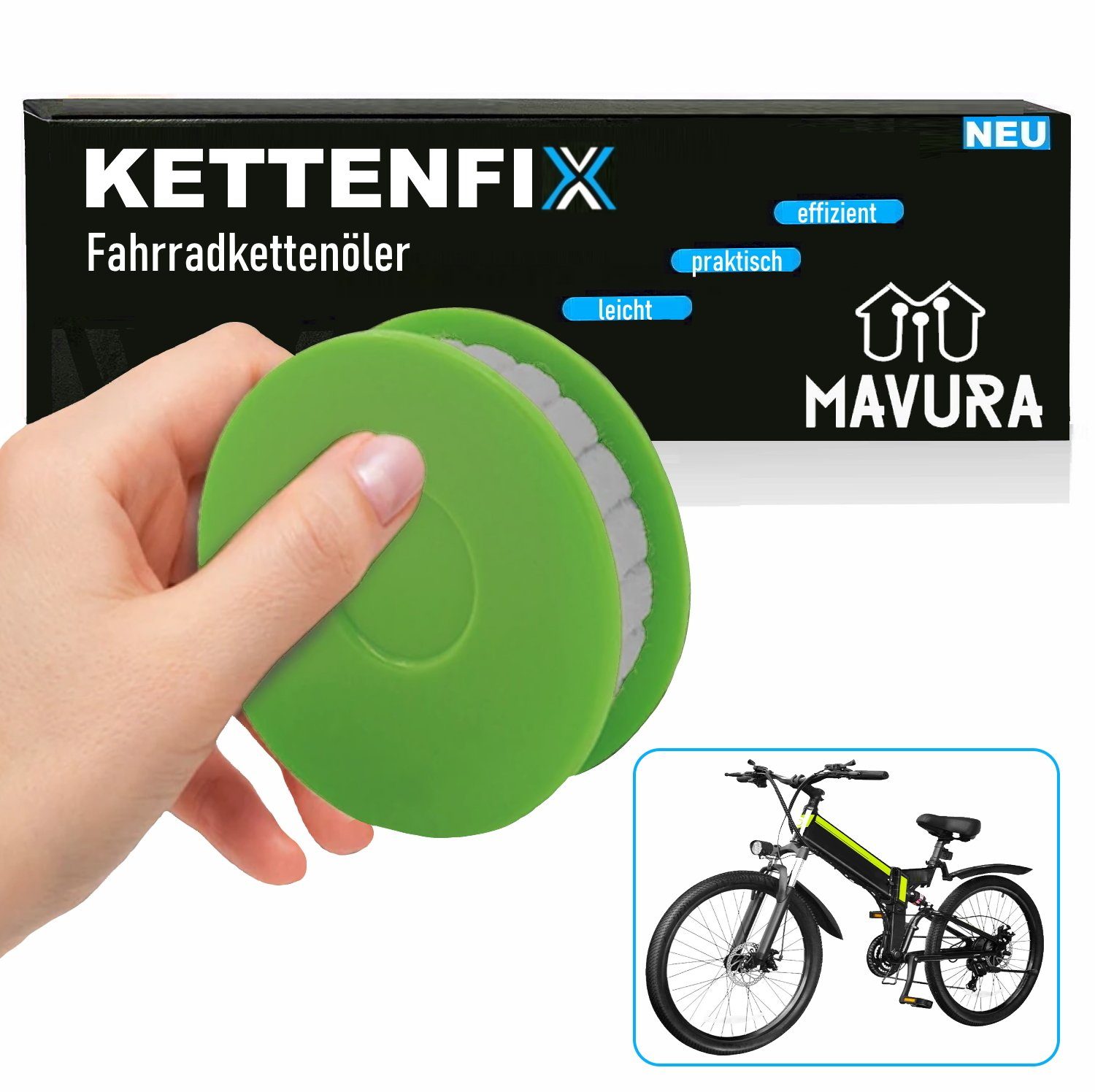 MAVURA KETTENFIX Fahrradkettenöler Kettenschmierer Kettenreiniger  Wartungskit (Fahrradkettengetriebe Öler Öl Fahrrad Kettenöl, [-  Fahrradkettengetriebe Öler Öl Fahrrad Kettenöl)