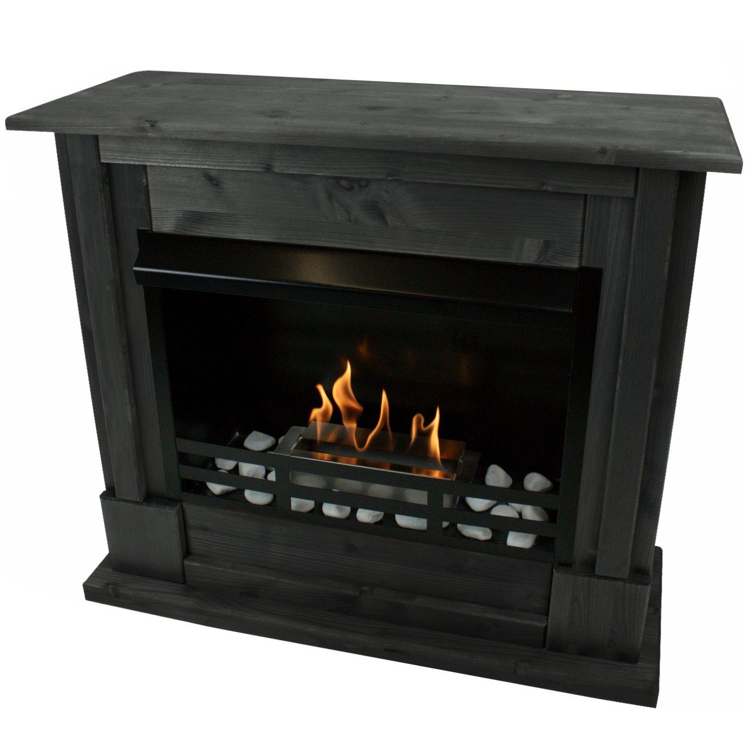 Kaminbau Mierzwa Echtfeuer-Dekokamin Emily (Deluxe, Brenngel & Bio-Ethanol Kamin inkl. regulierbarer Brenner & Zubehör), Farbwahl, Gelkamin, Ethanolkamin, Kaminofen, Bodenkamin