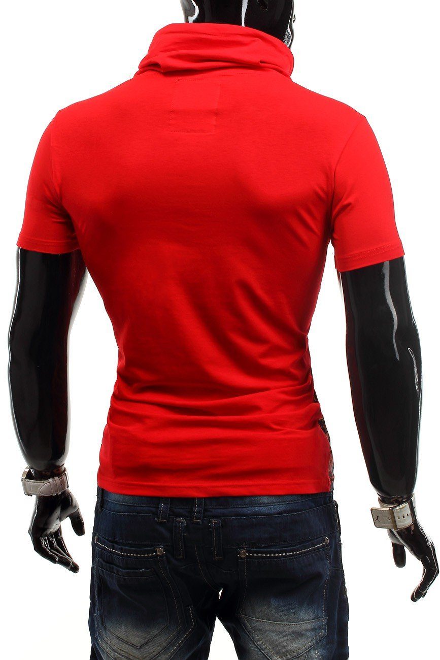 Silverton Neck High T-Shirt T-Shirt 1217 4 Farben ID1217 in Egomaxx Rot (1-tlg) City