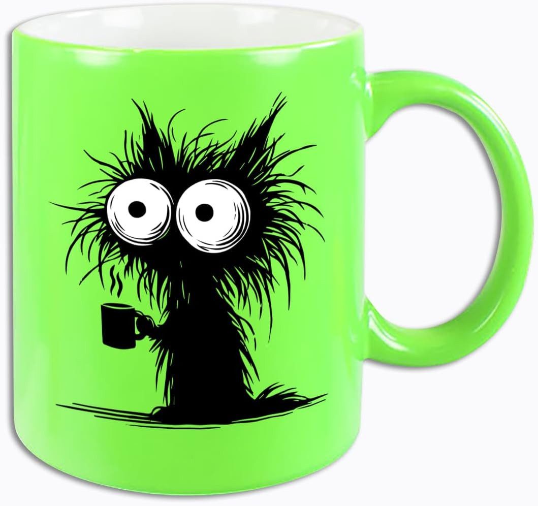 Hustling Sharks Tasse Hustling Sharks® Verschiedenfarbige Neon Tassen - Ich brauch Kaffee I, 330 ml