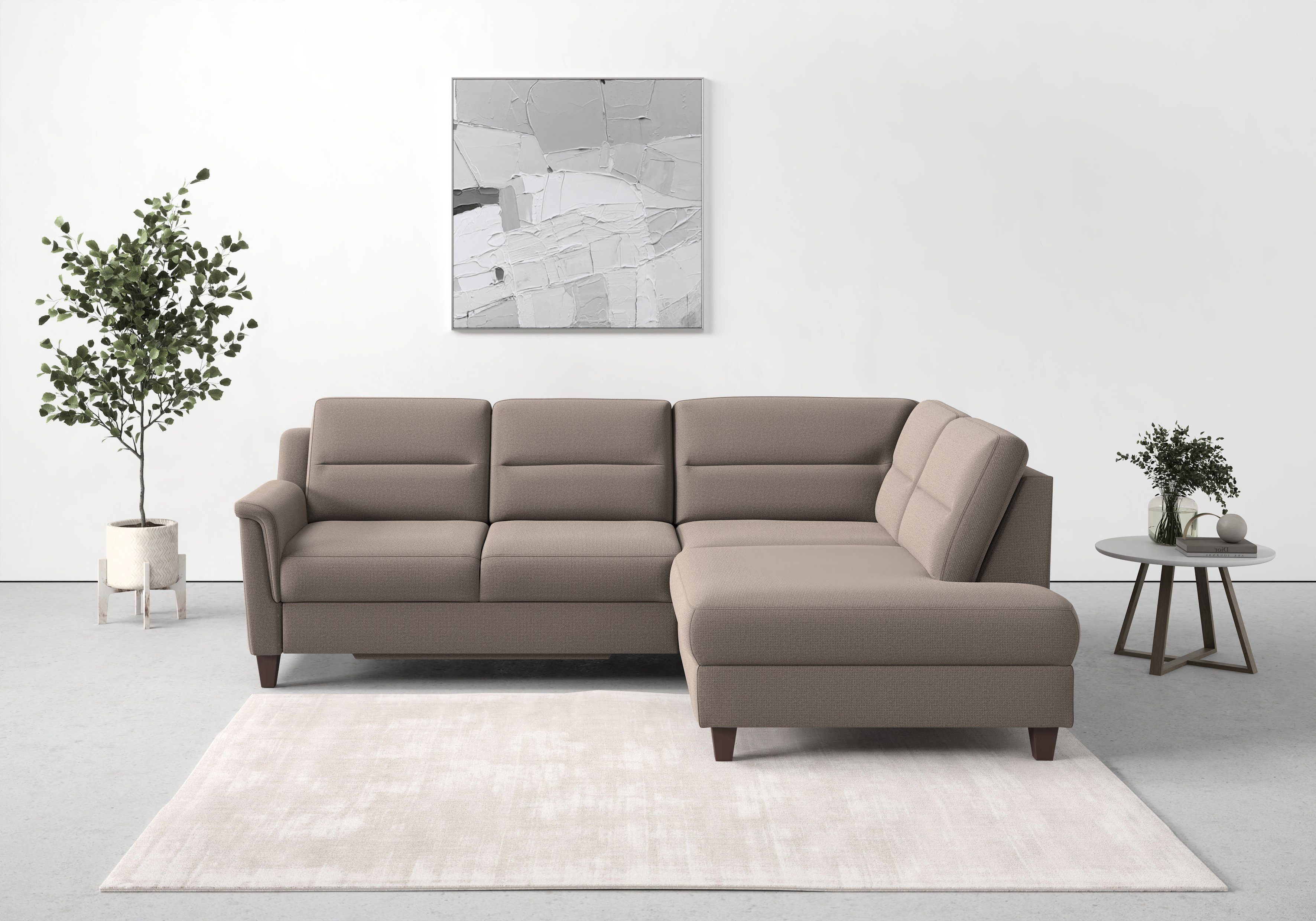 sit&more Ecksofa Farö, Bettfunktion inklusive Federkern, mit Bettkasten wahlweise und