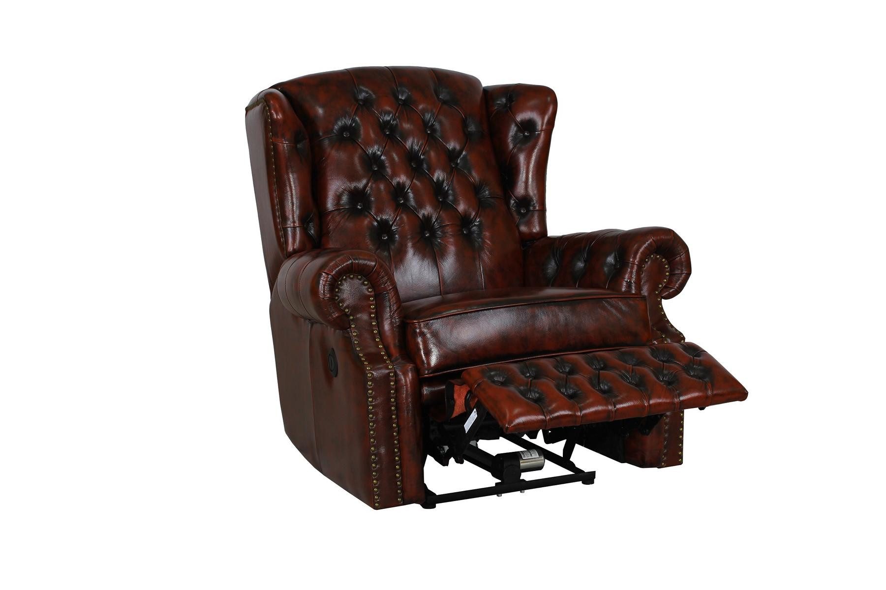 Salottini Chesterfield-Sessel Chesterfield Ohrensessel Stunning Motor Recliner SOFORT LIEFERBAR, Federkern