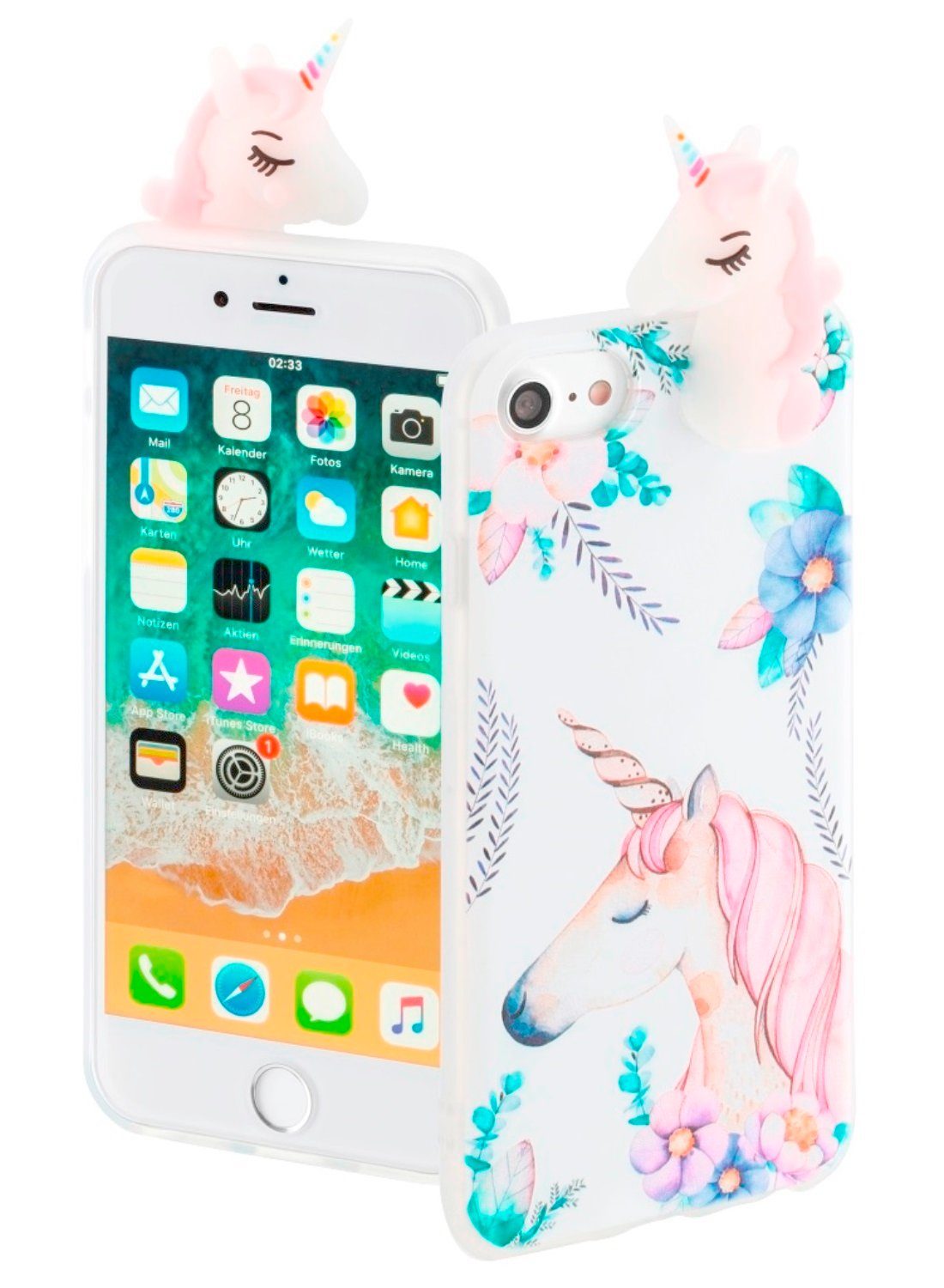 Hama Handyhülle Unicorn 3D Cover Schutz-Hülle Case Schale, für Apple iPhone 7 8 SE 2020 2G