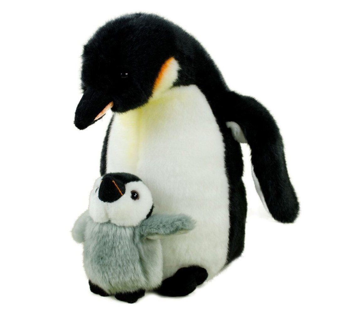 Uni-Toys Kuscheltier Pinguin mit Baby 26 cm Stoffpinguin