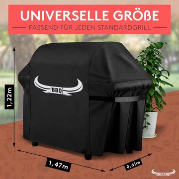 Amandi Grillabdeckhaube BBQ - Universelle Grillabdeckung [122cm x 61cm x 147cm], Wasserabweisend & Rissfest