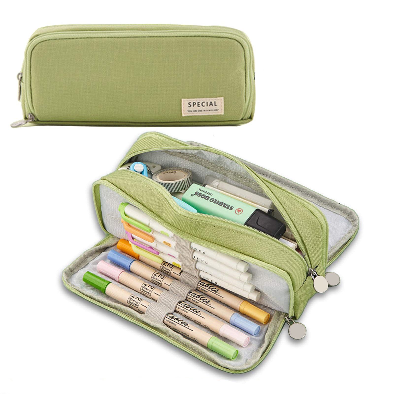 Bextsrack Schreibgeräteetui Große Kapazität Federmäppchen mit 3 Fächern, (1-tlg), Stiftemappe für Schule, Teenager, Mädchen, Jungen, Männer und Frauen