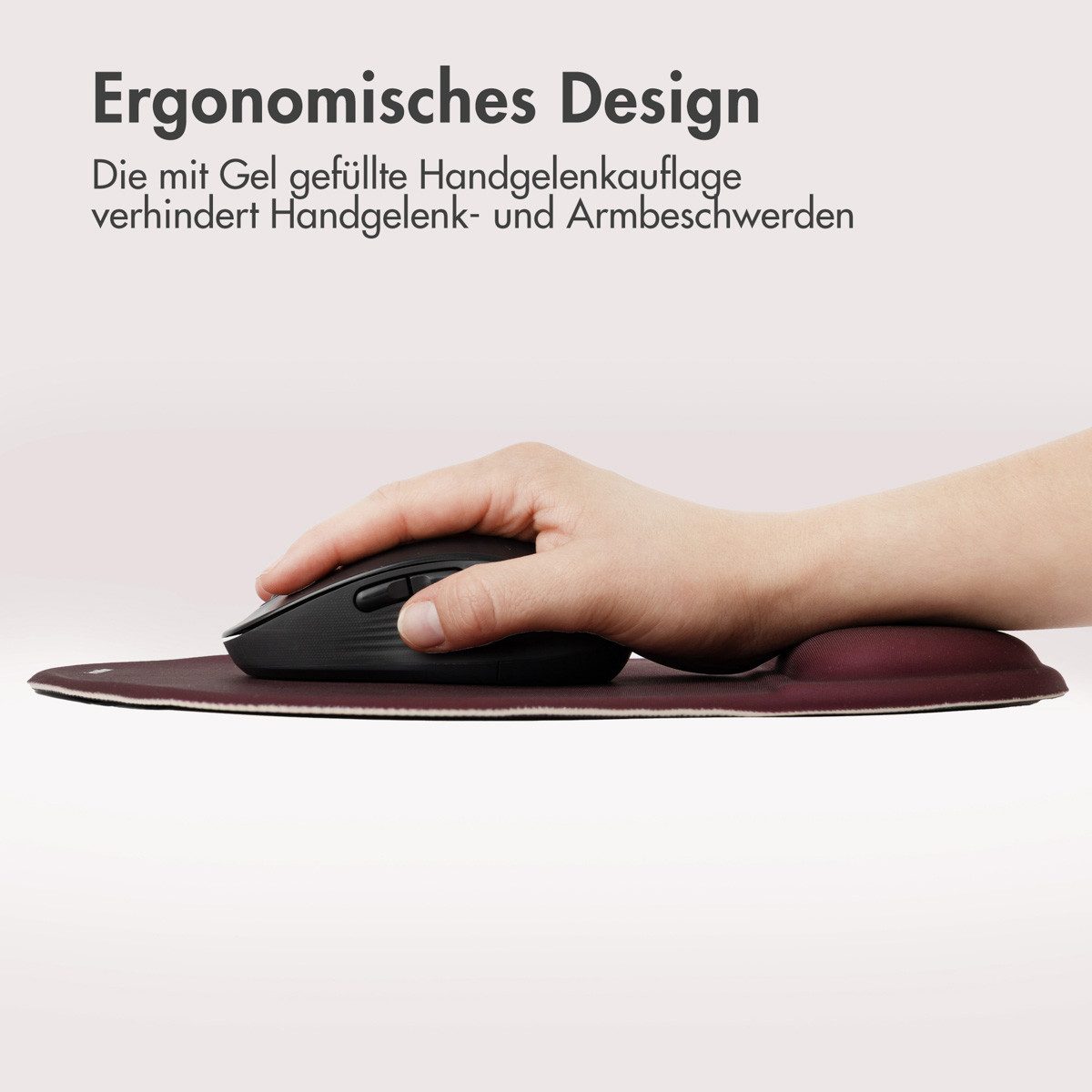 imoshion Mauspad imoshion Ergonomisches Mauspad - Mauspad mit Handgelenkstütze - 30 x 2 (1-St)