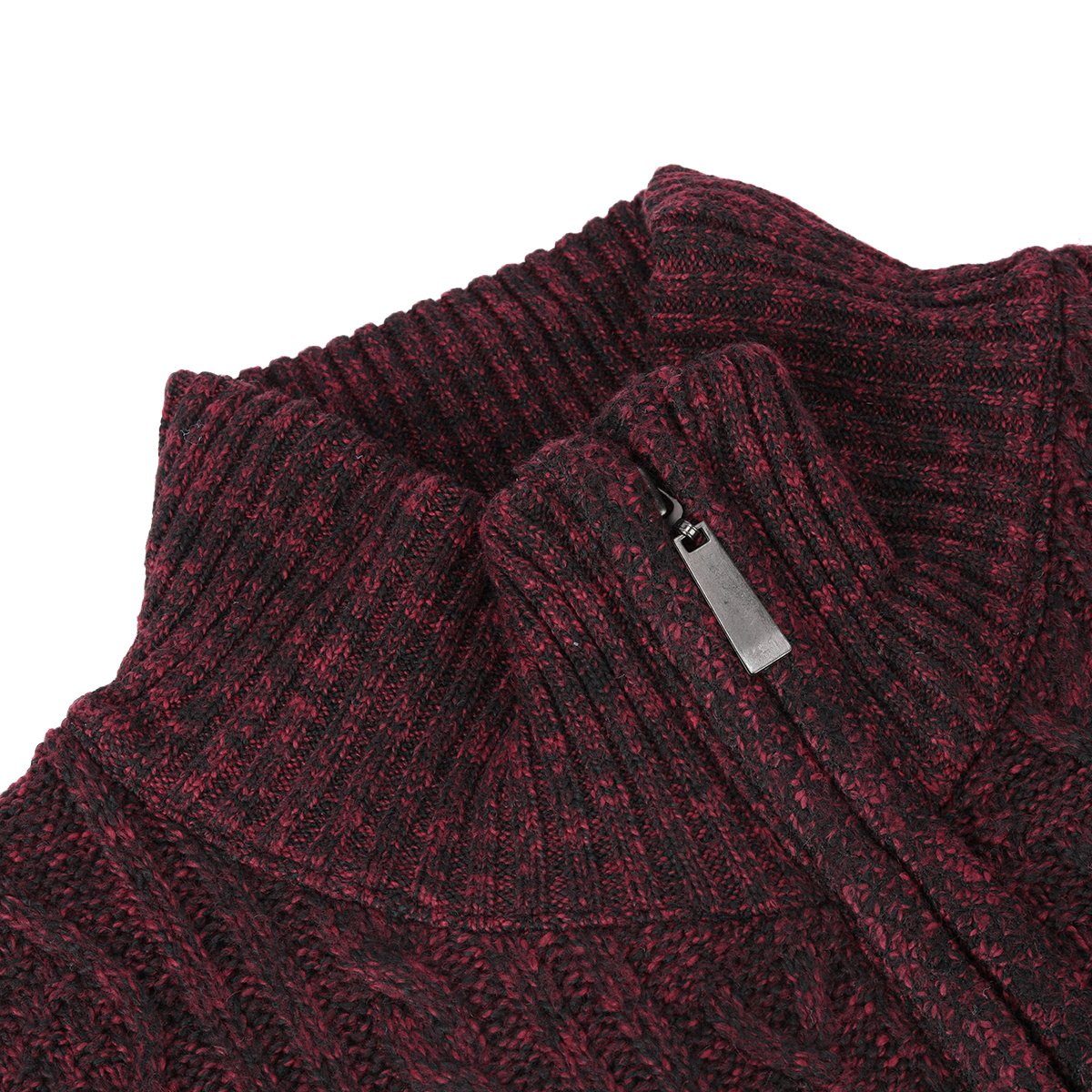 Allthemen Cardigan mit Stehkragen Herren Strickjacke mit reißverschluss – Bild 3 von 5