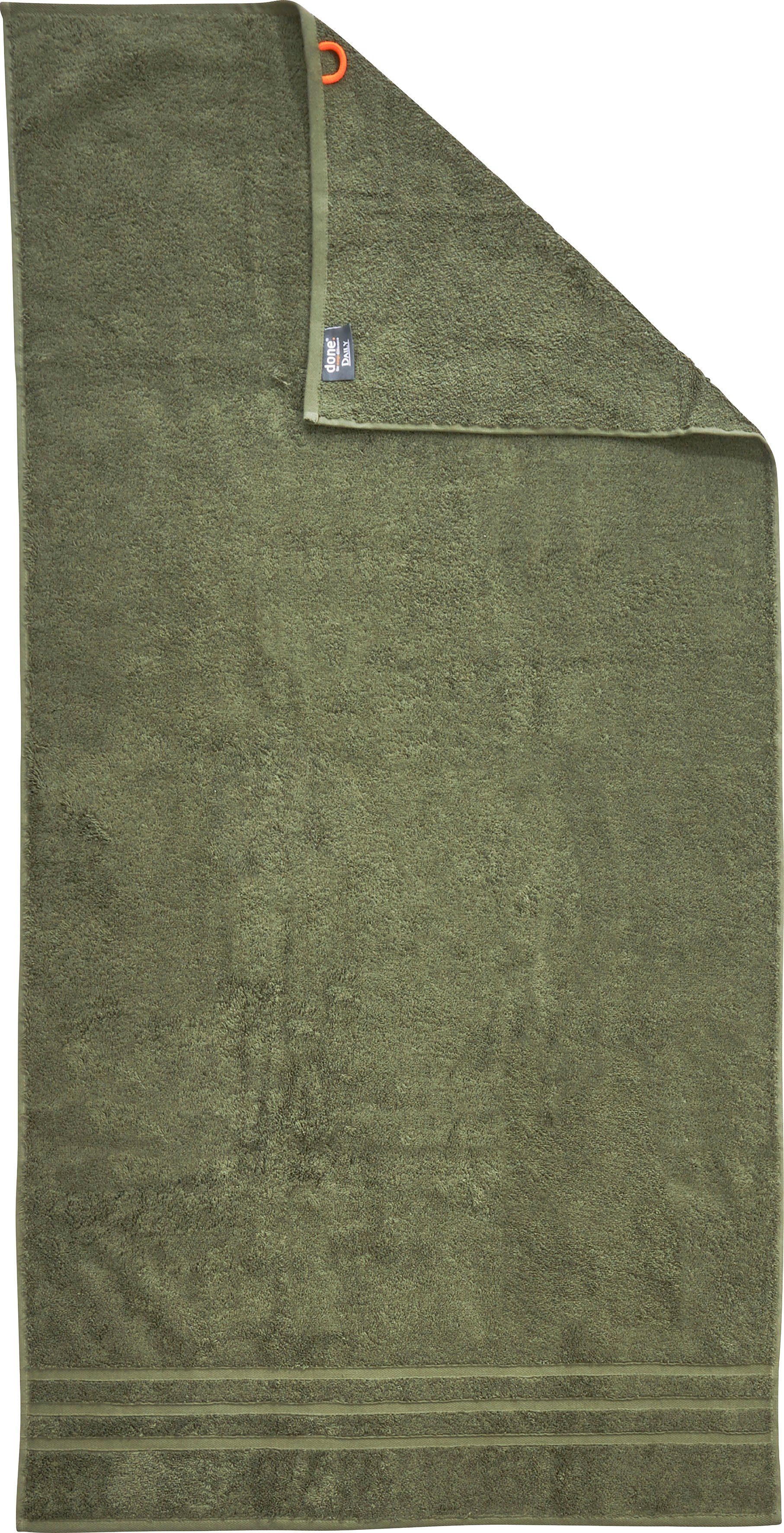 done.® Duschtuch Daily Uni, Walkfrottier saugfähiges khaki Farben, Uni (1-St), Walkfrottier