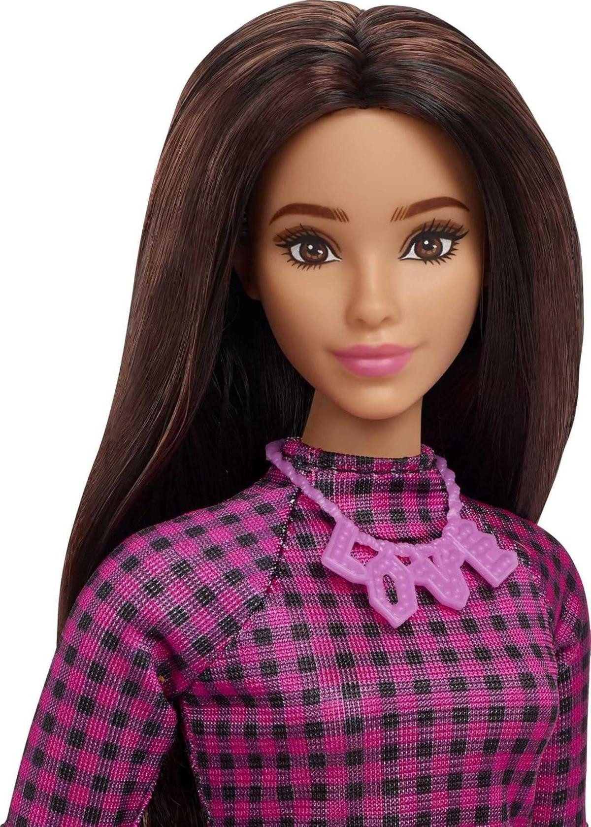 Mattel® Anziehpuppe Barbie Fashionistas Puppe Langen braunen Haaren Liebeskette 3+ HBV20