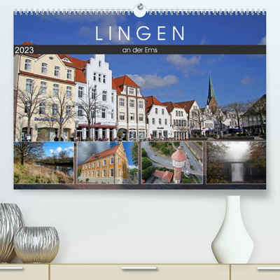 CALVENDO Wandkalender LINGEN an der Ems (Premium, hochwertiger DIN A2 Wandkalender 2023, Kunstdruck in Hochglanz)