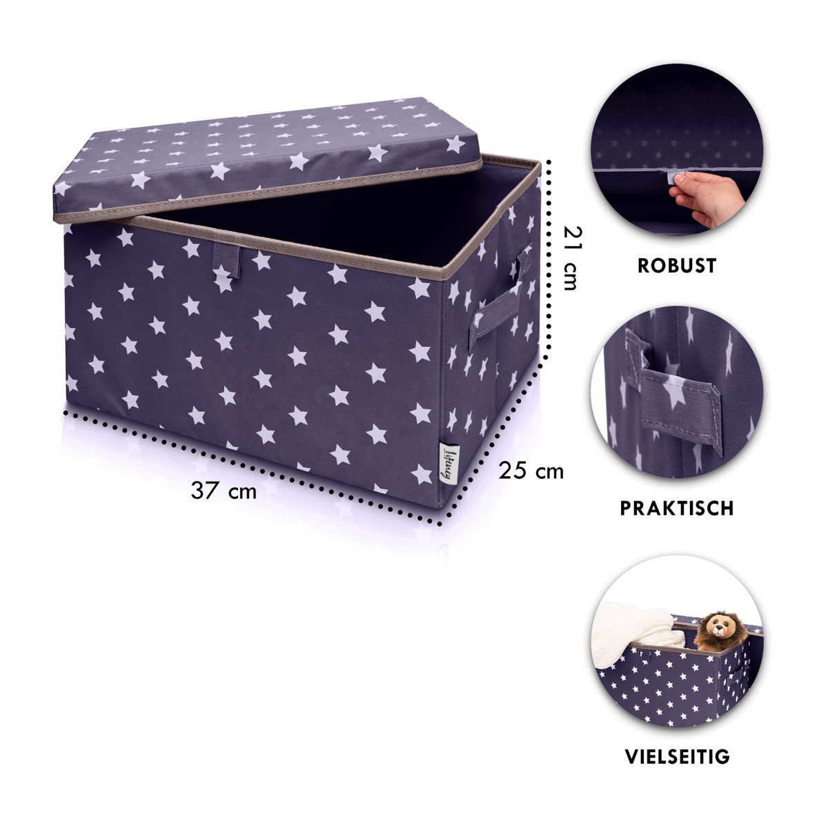 Lifeney Faltbox Aufbewahrungsbox Sterne, Dunkelblau, groß, günstig online kaufen