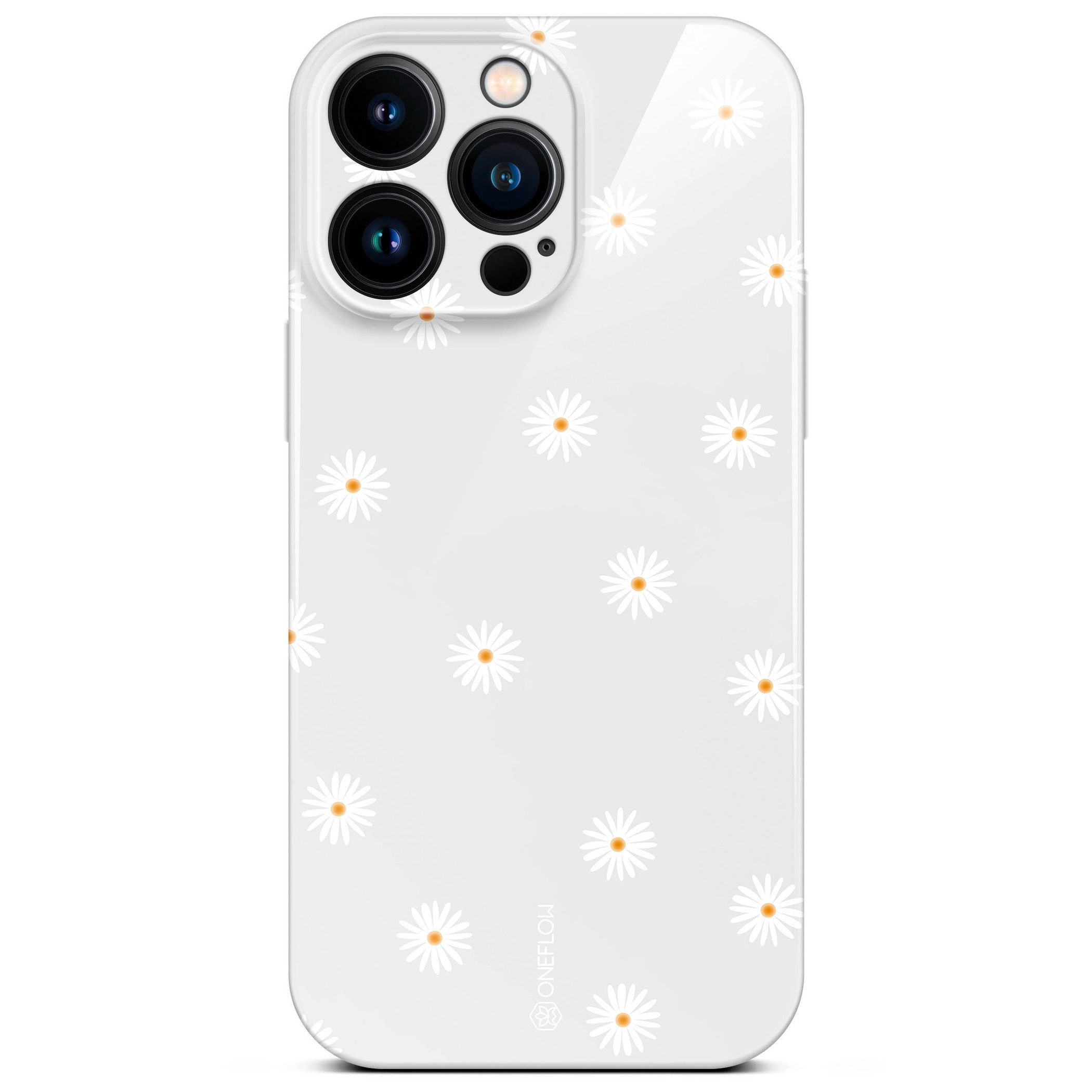 ONEFLOW Handyhülle für iPhone 14 Pro Max Splash Cover Gänseblümchen Grau 6,7 Zoll, Hülle mit Design Muster Designer Case Kameraschutz Handy Schutzhülle