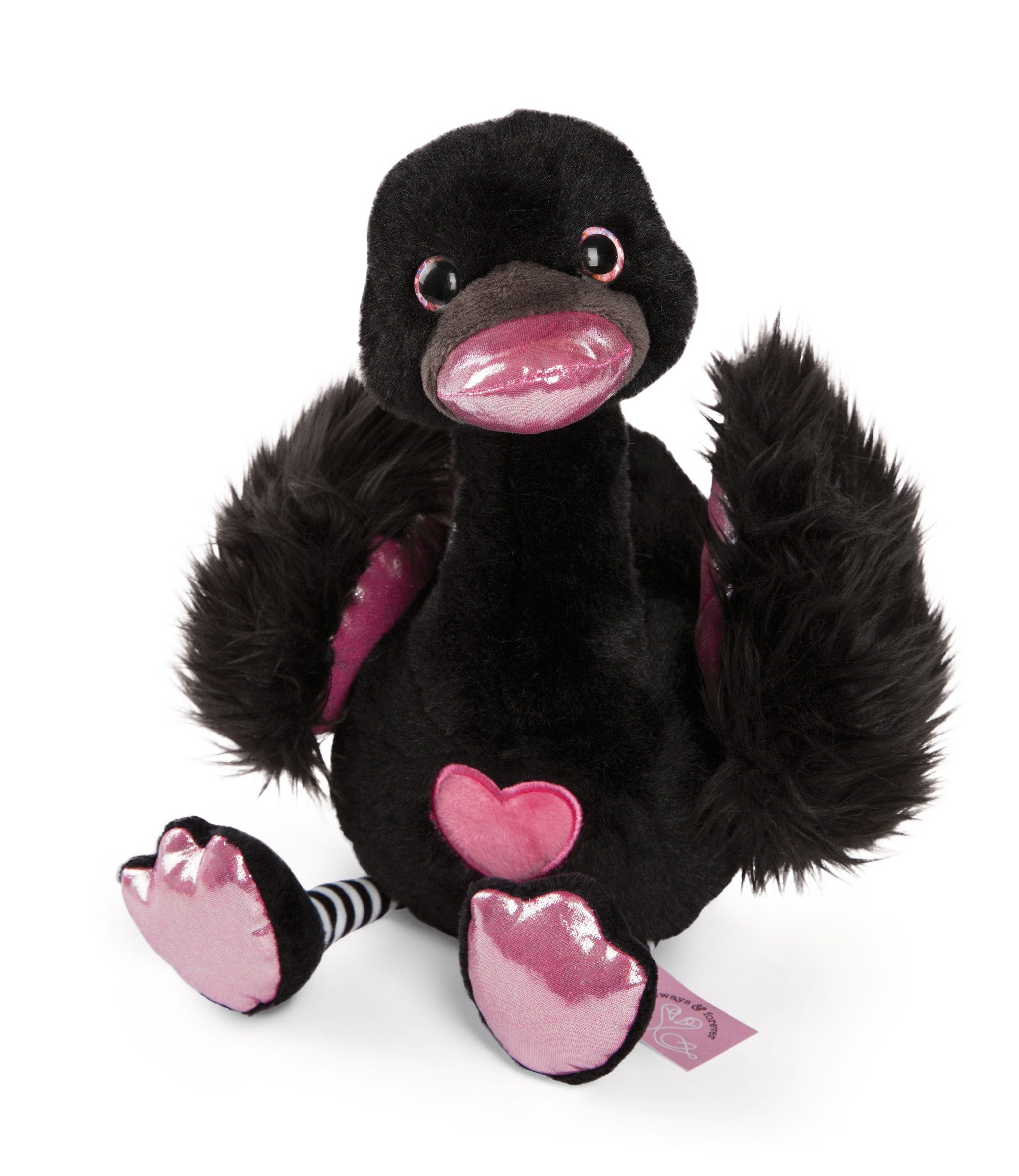 Nici Kuscheltier 48269 - Love Schwan schwarz, 35 cm (1-St)