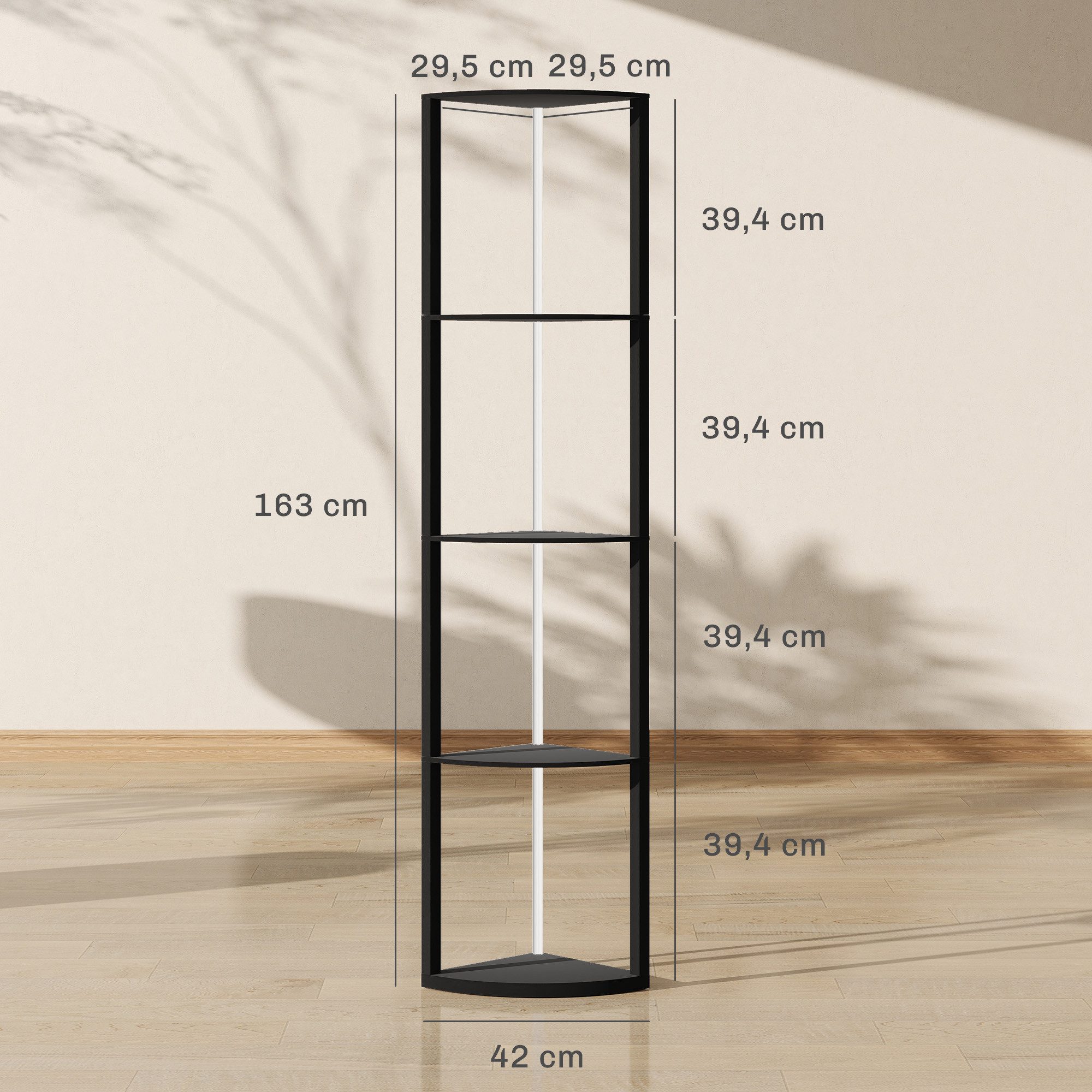 HOMCOM Stehlampe LED 5-stufig dimmbare Stehleuchte mit Regal, RGB Farbwechsel, RGB-Beleuchtung, Fernbedienung, LED, RGB, für Wohnzimmer Schlafzimmer
