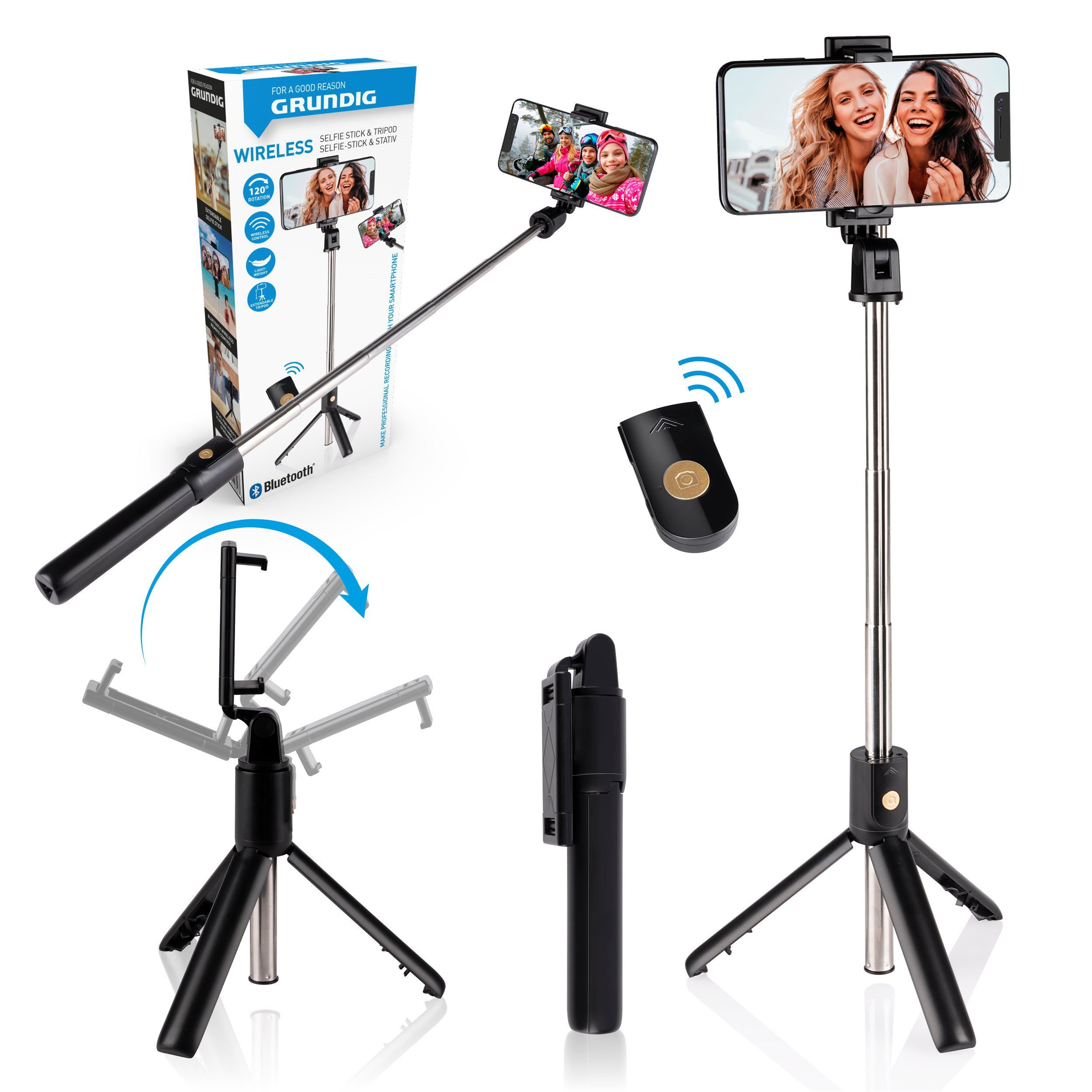 Grundig Selfie-Stick Grundig Selfie Stick & Stativ, 120°
