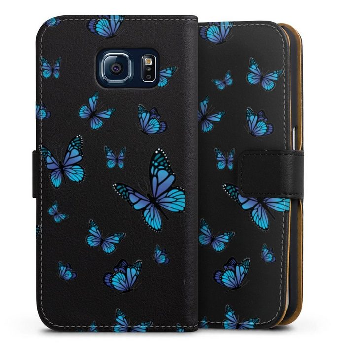 DeinDesign Handyhülle Schmetterling Muster transparent Butterfly Pattern Transparent Samsung Galaxy S6 Hülle Handy Flip Case Wallet Cover Handytasche Leder