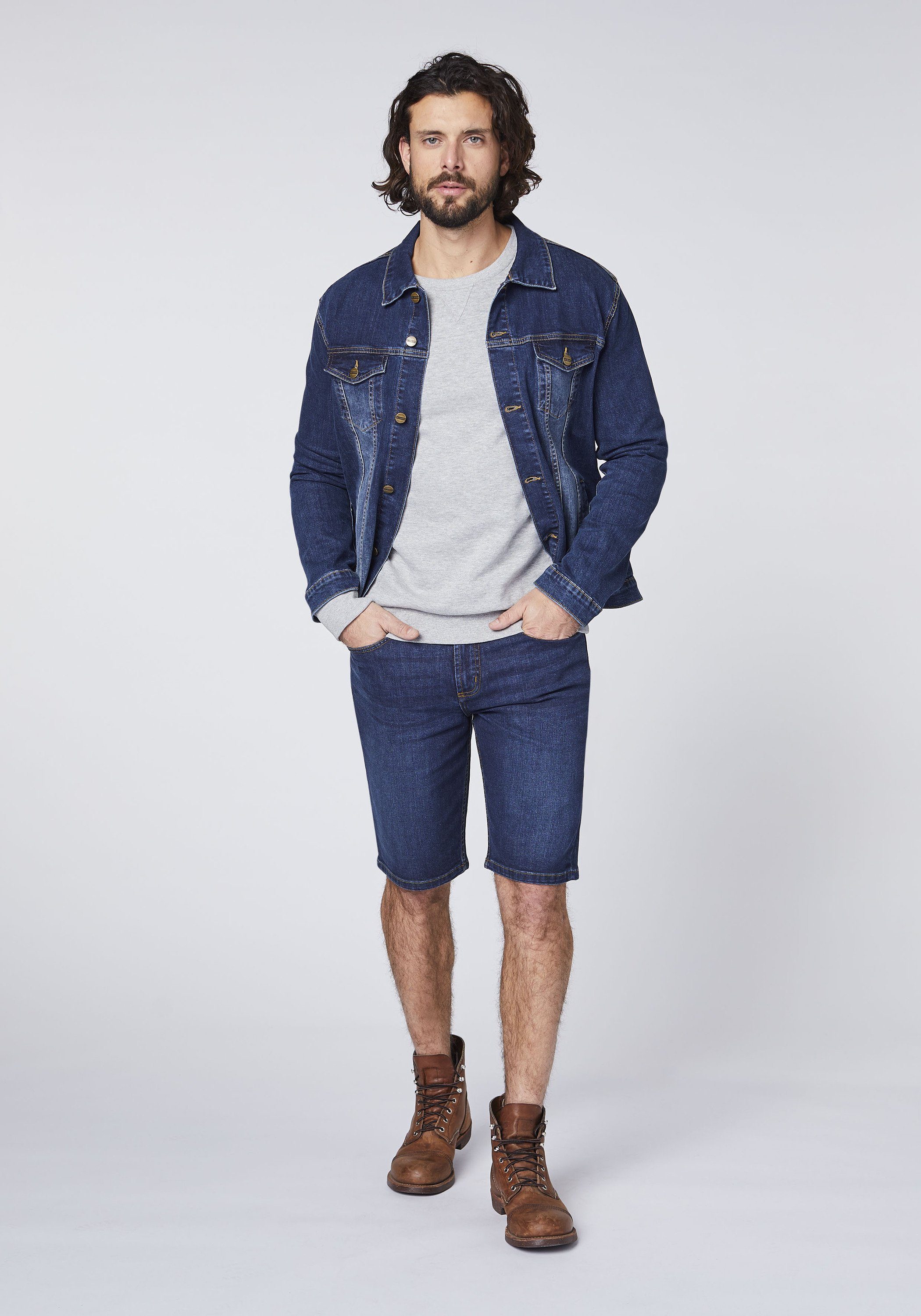 Oklahoma Jeans Bermudas aus elastischem Denim