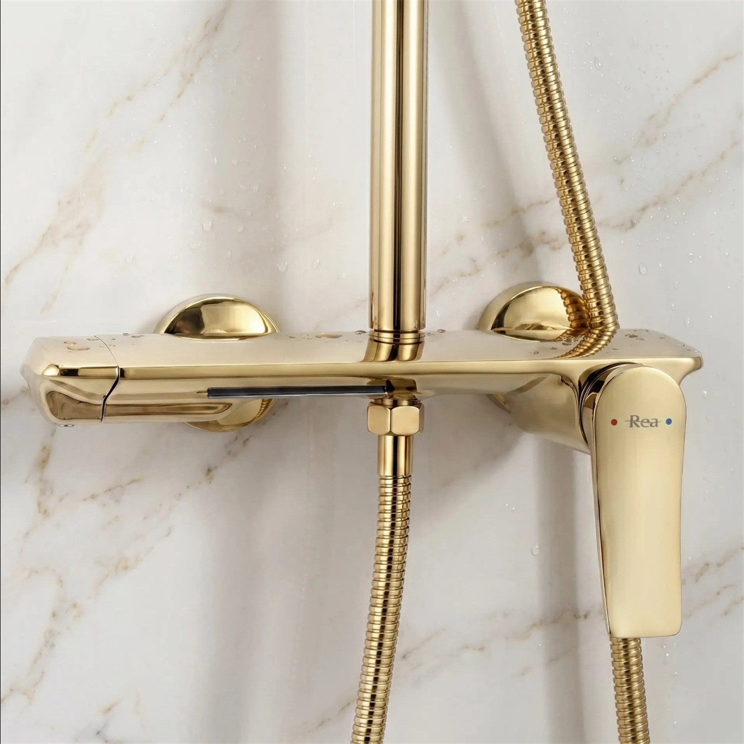 wohnwerk.idee Duschsystem Duschgarnitur Gold Gold Matt Chrom Titan Kupfer Matt mit Regendusche