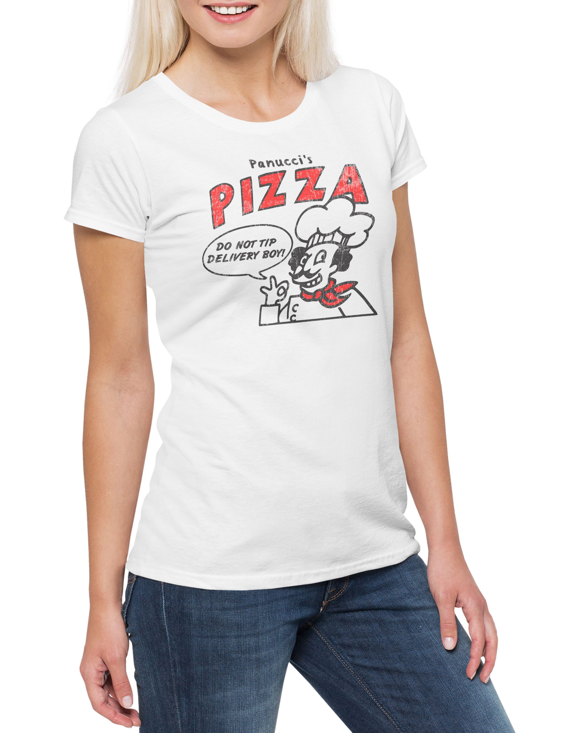 Urban Backwoods Print-Shirt Panucci's Pizza Damen T-Shirt Italia Italien Maker Fire Pizzabäcker (1-tlg) Pizzeria Hawaii Addicted Addiction