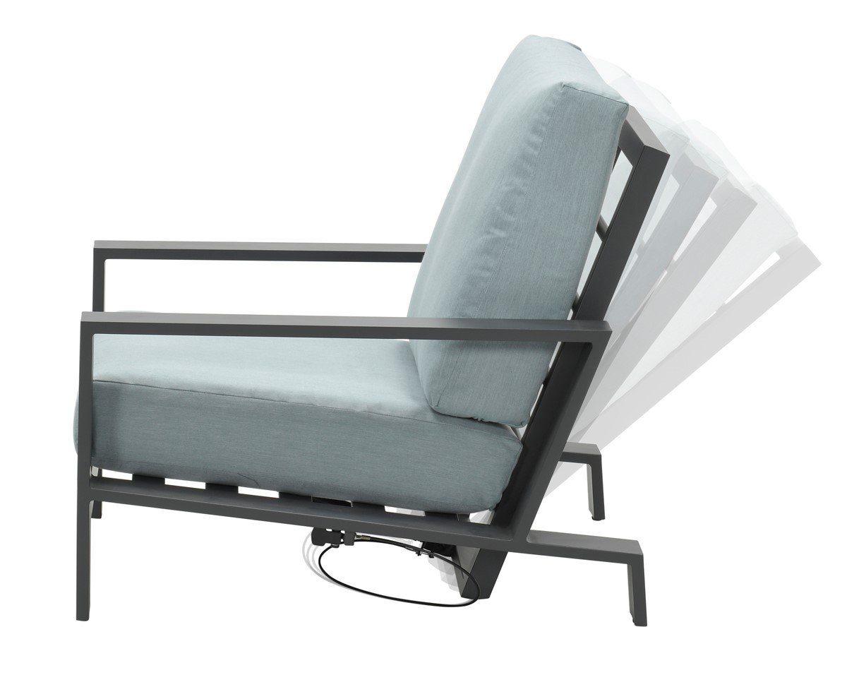 Garden Impressions Gartenstuhl Relaxsessel Relaxliege Loungesessel Hocker mit Loungestuhl verstellbar, verstellbare Rückenlehne