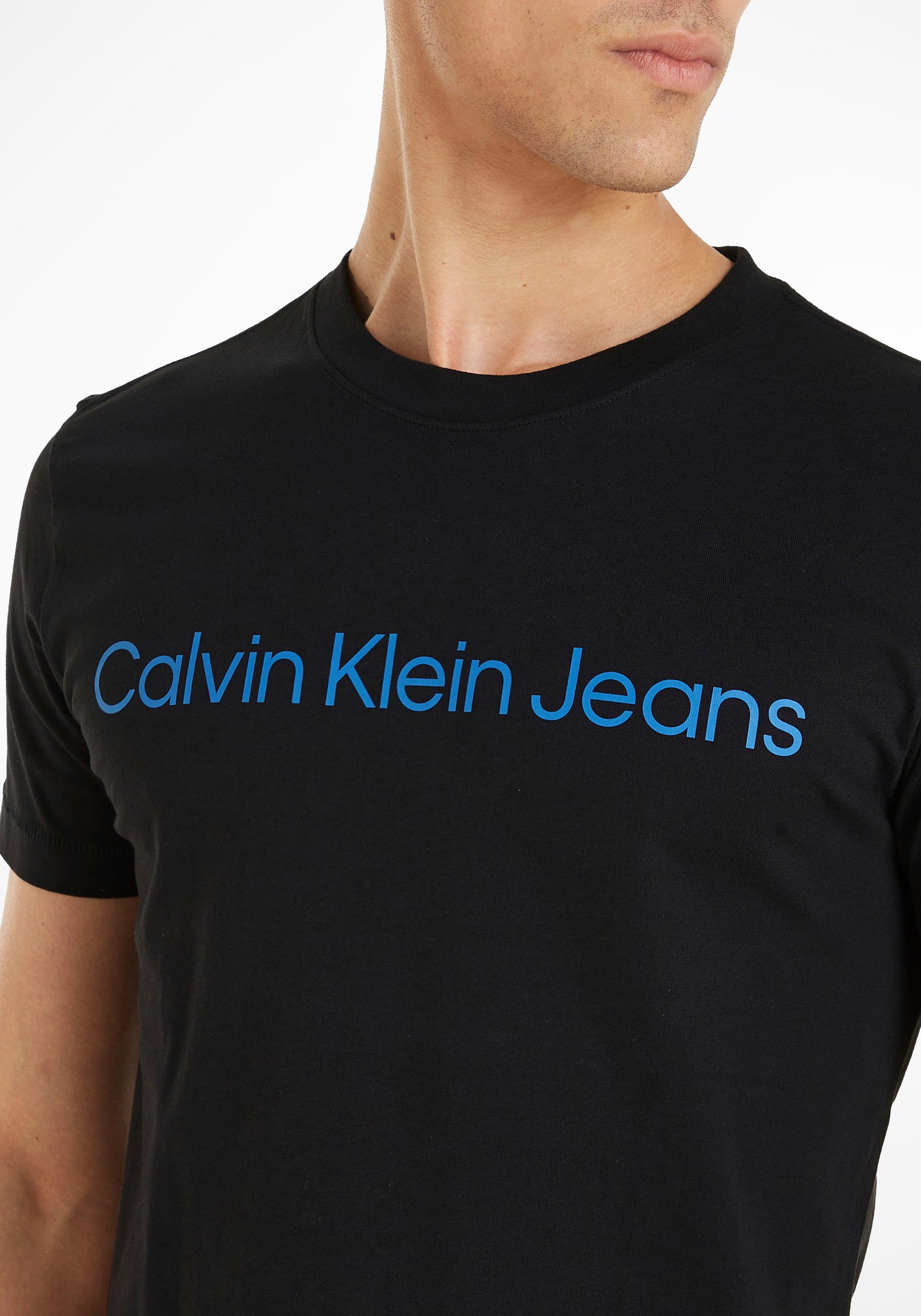 Calvin Klein Jeans Calvin mit Klein LOGO T-Shirt Logoschriftzug INSTITUTIONAL Black Ck